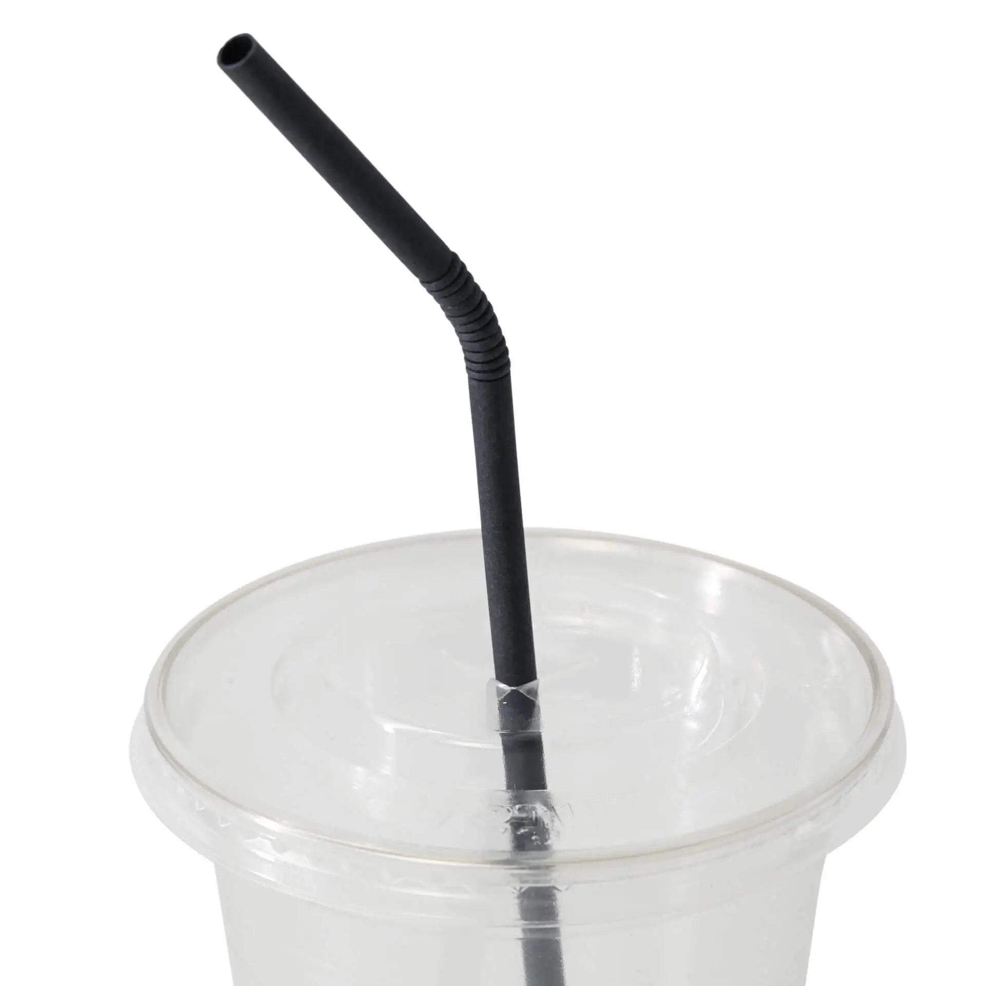 22 cm, Ø 0.5 cm Paper-straws flexible, black, wrapped