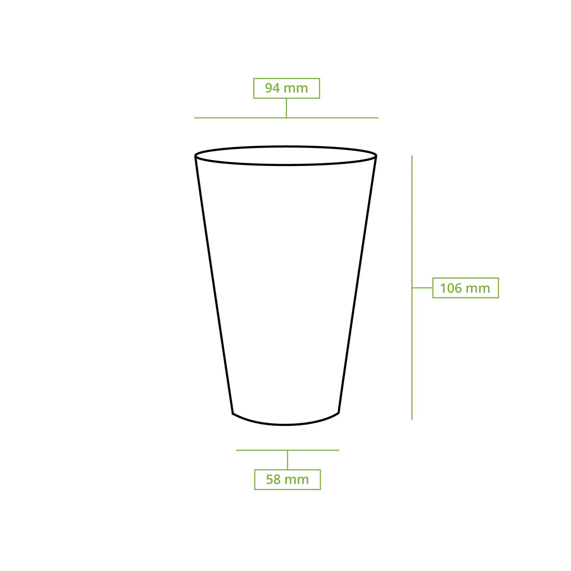 PLA-Klarbecher 300 ml / 12 oz, Ø 95 mm