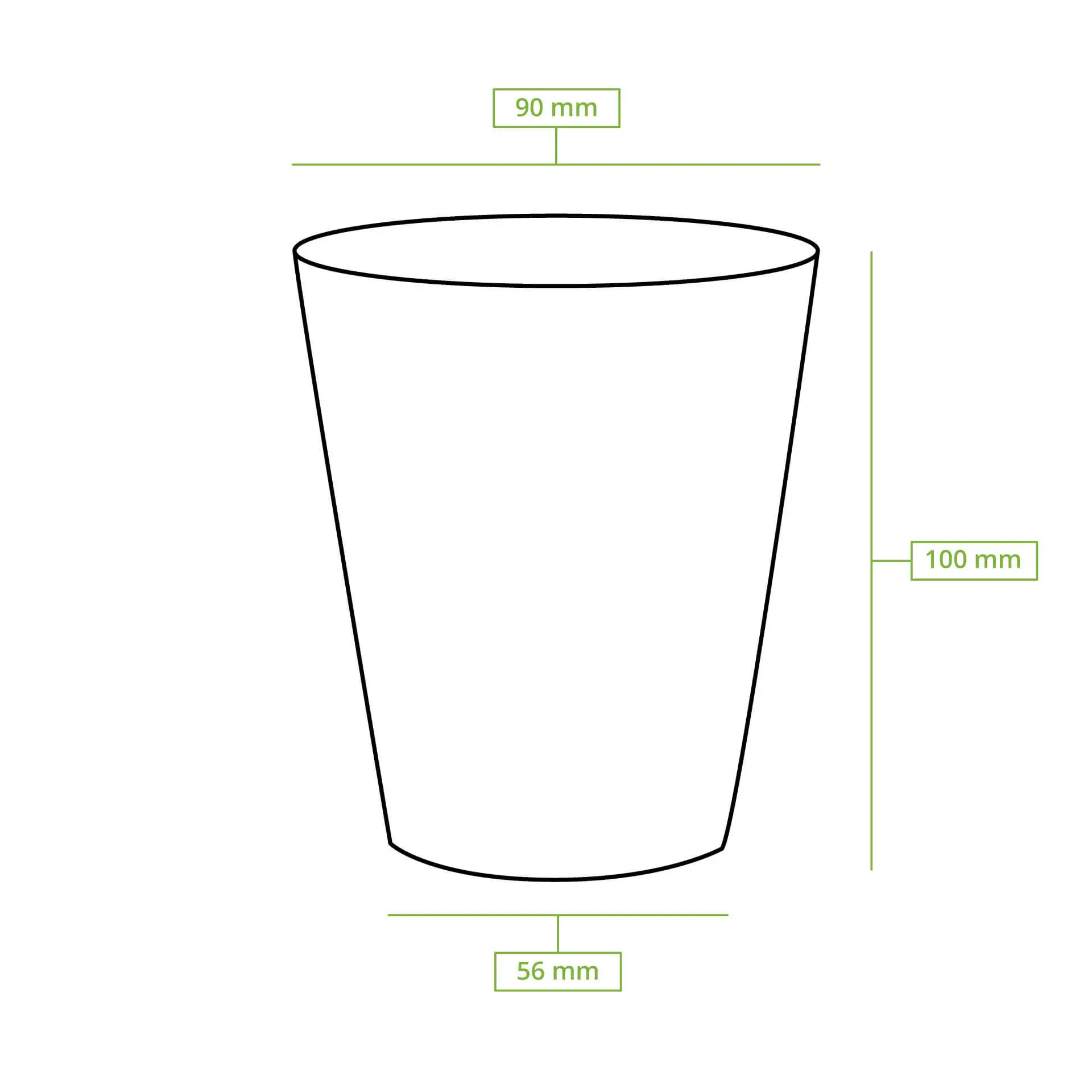 Pappbecher 250 ml / 10 oz, Ø 90 mm, ungebleicht