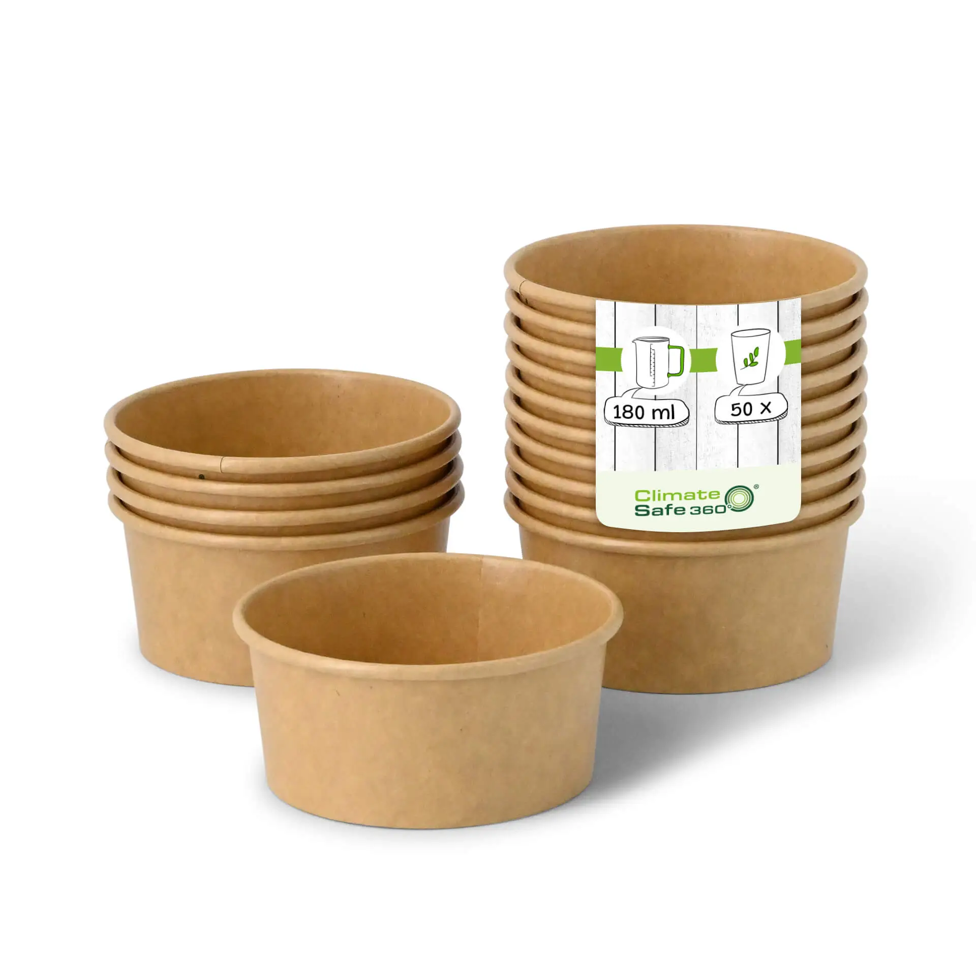 4 oz, max. 6 oz Paper-ice-cream cups XS, Ø 92 mm, brown