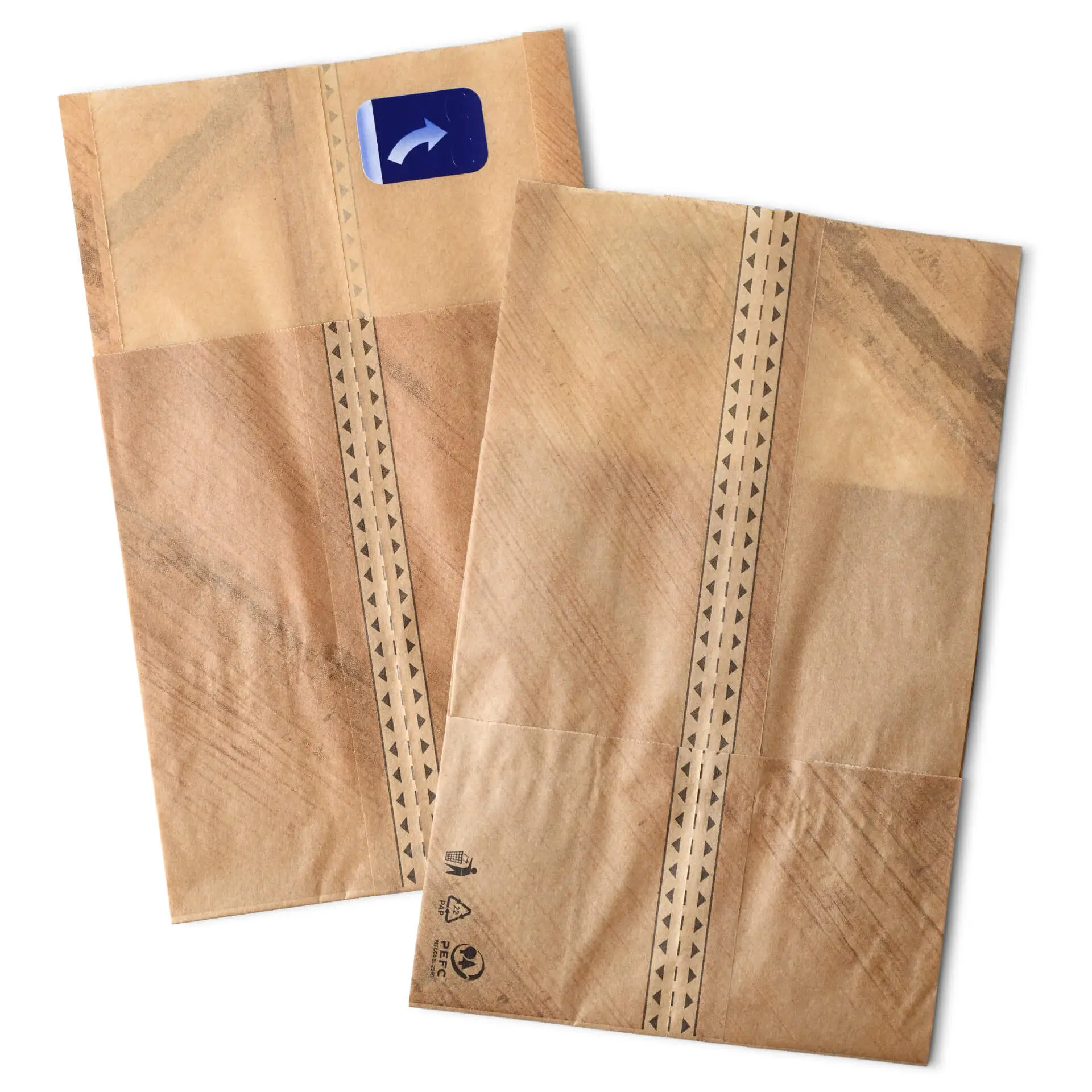 Paper-burger bag 15 x 16.5 x 8.5 cm, kraft, with adhesive seal