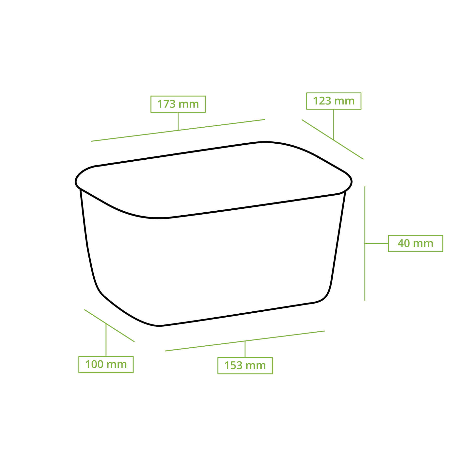 Kartonschale / Salatschale 500 ml, 17,5 x 12,5 x 4 cm, braun, rechteckig