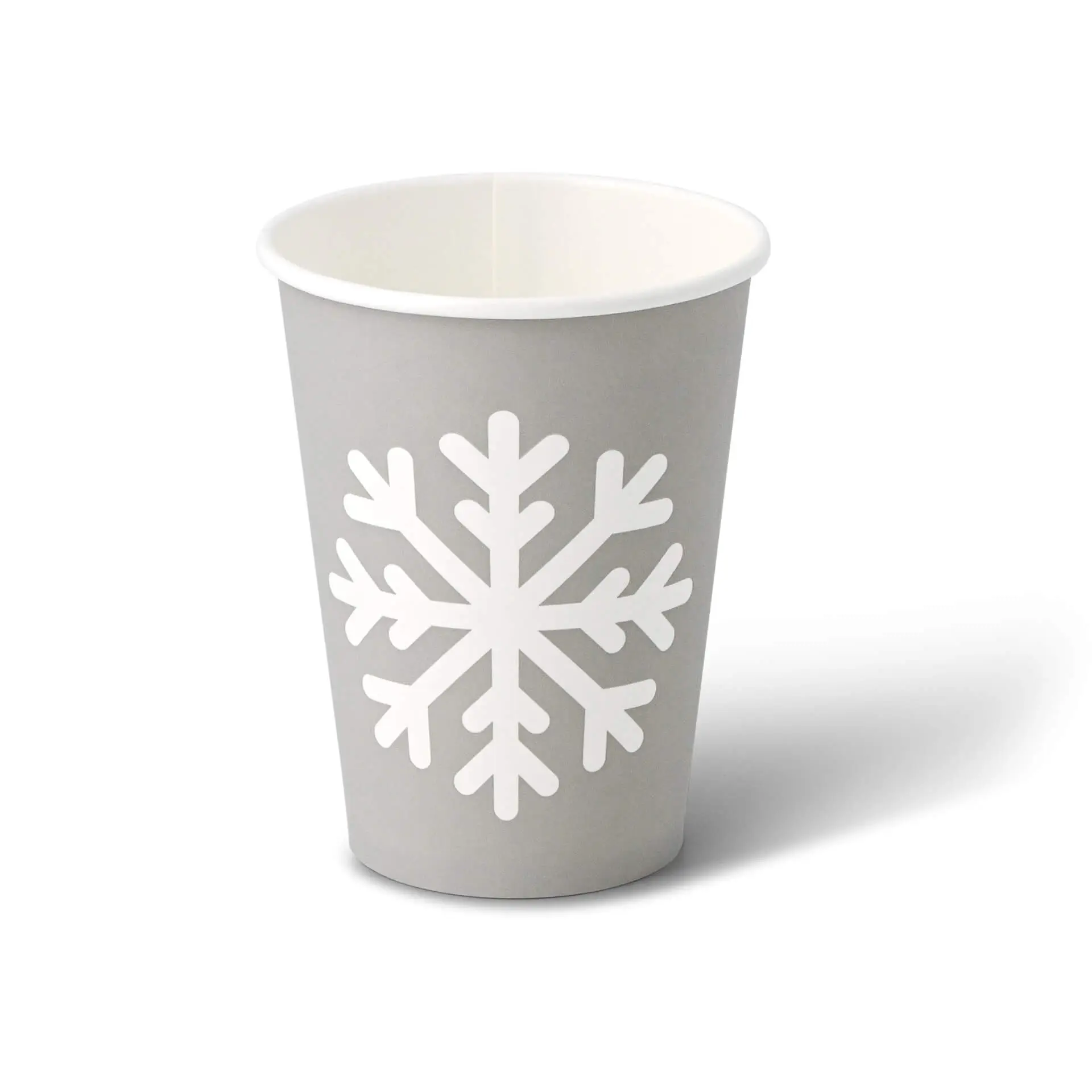 Paper cup Winter "Snowflake" 300 ml / 12 oz, Ø 90 mm, grey