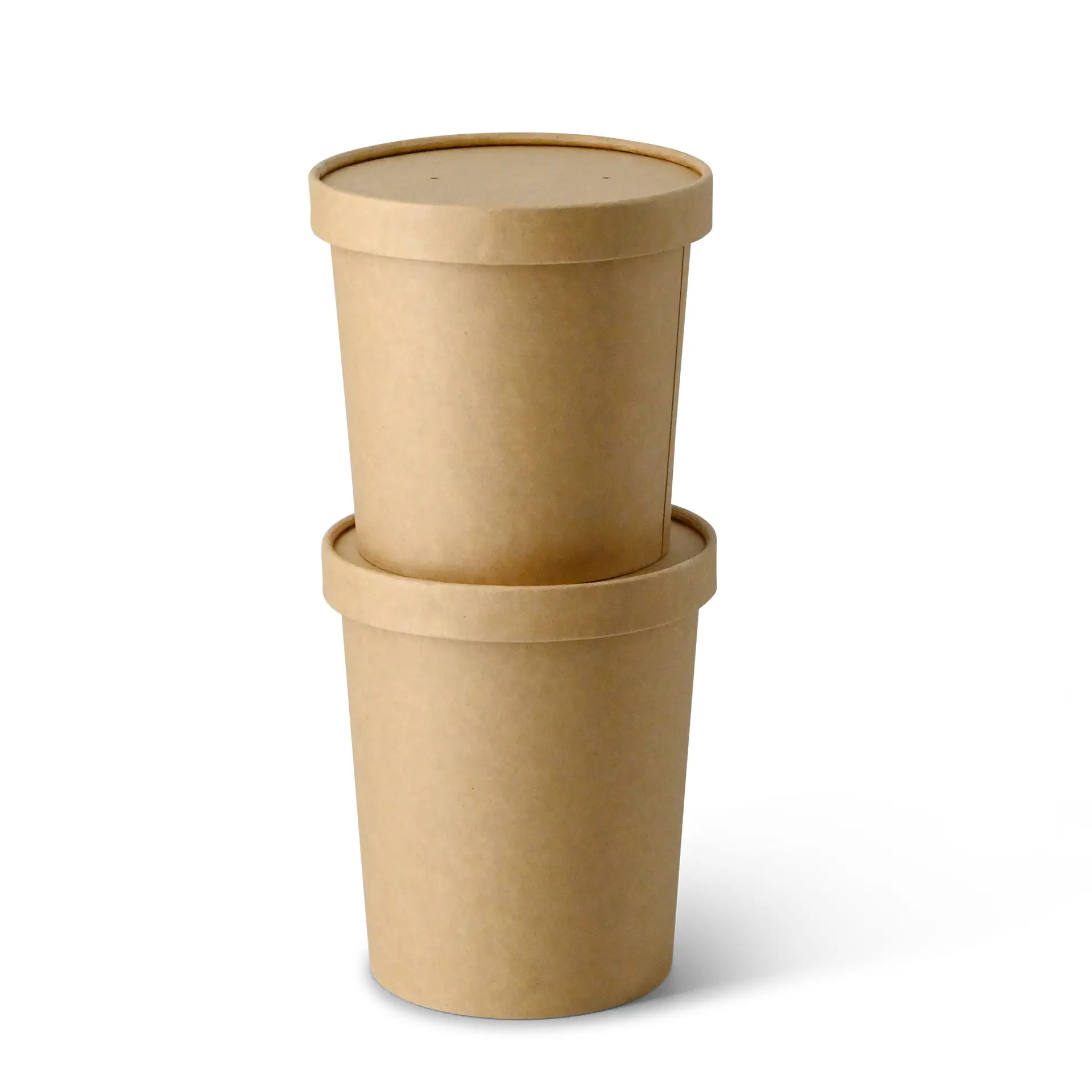 Soup cup to go made of cardboard 600 ml / 24 oz, Ø 115 mm, brown