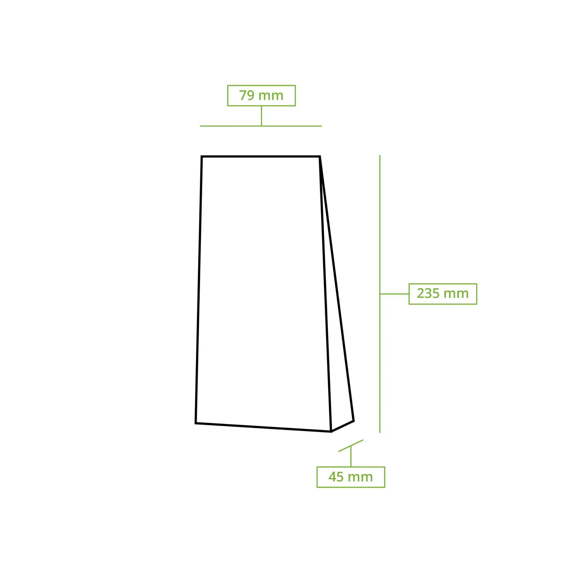 Blockbeutel m. Fenster XS, 7,5 x 4,5 x 24 cm, PP-Folie, braun, Clipband, Kraftpapier