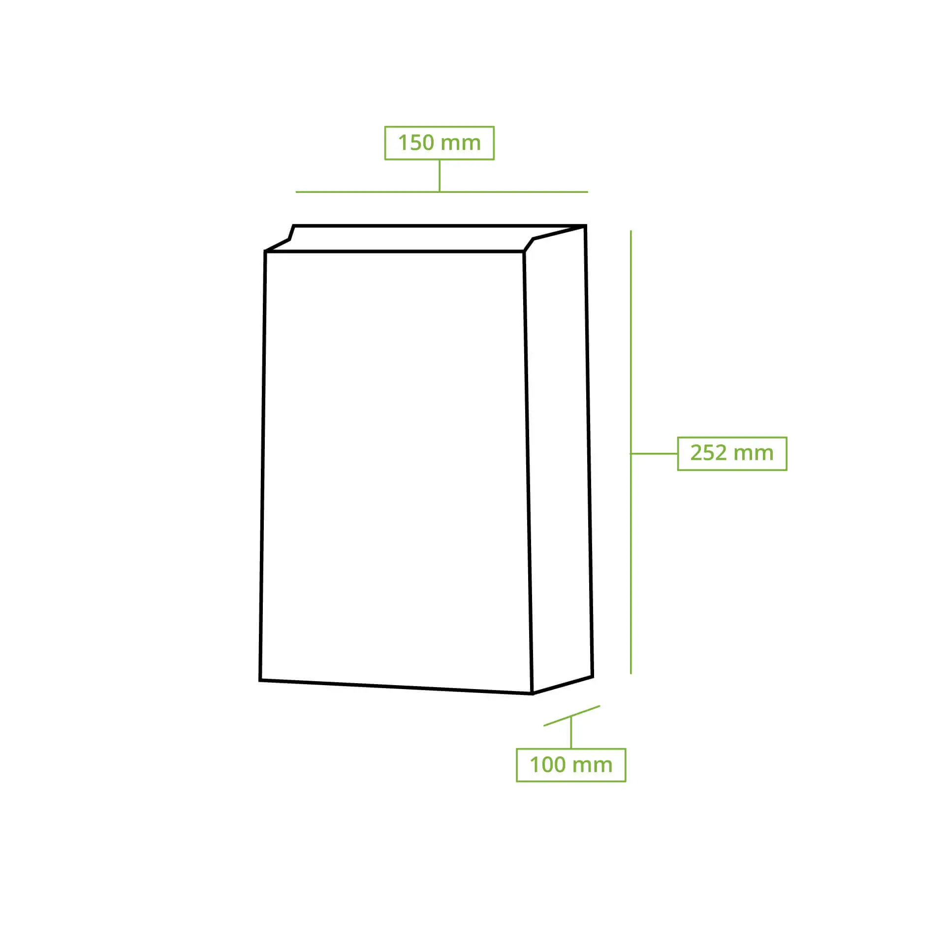 Blockbeutel L, 15 x 10 x 25 cm, braun, Kraftpapier