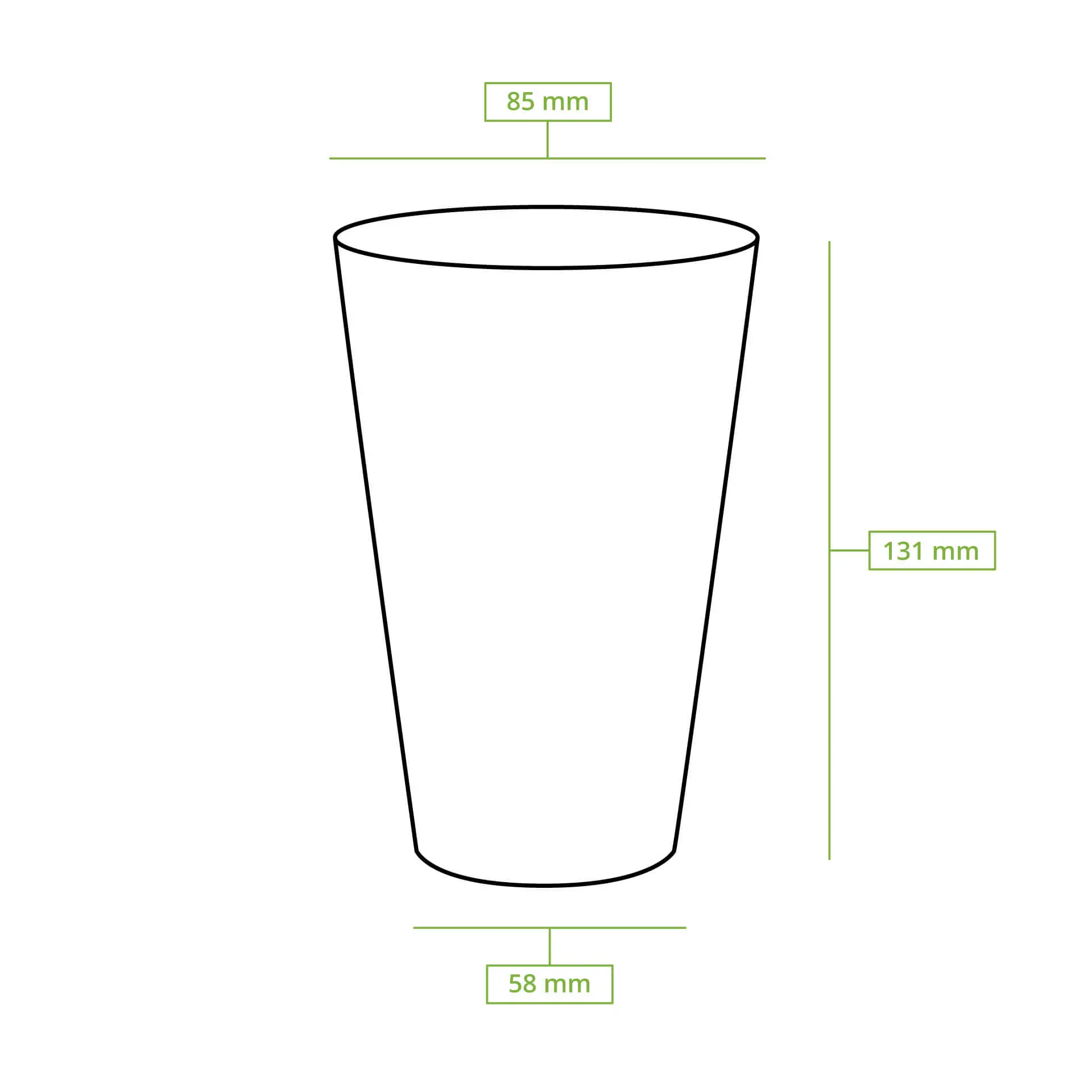 Mehrwegbecher 400 ml, Ø 85 mm, PP, transparent