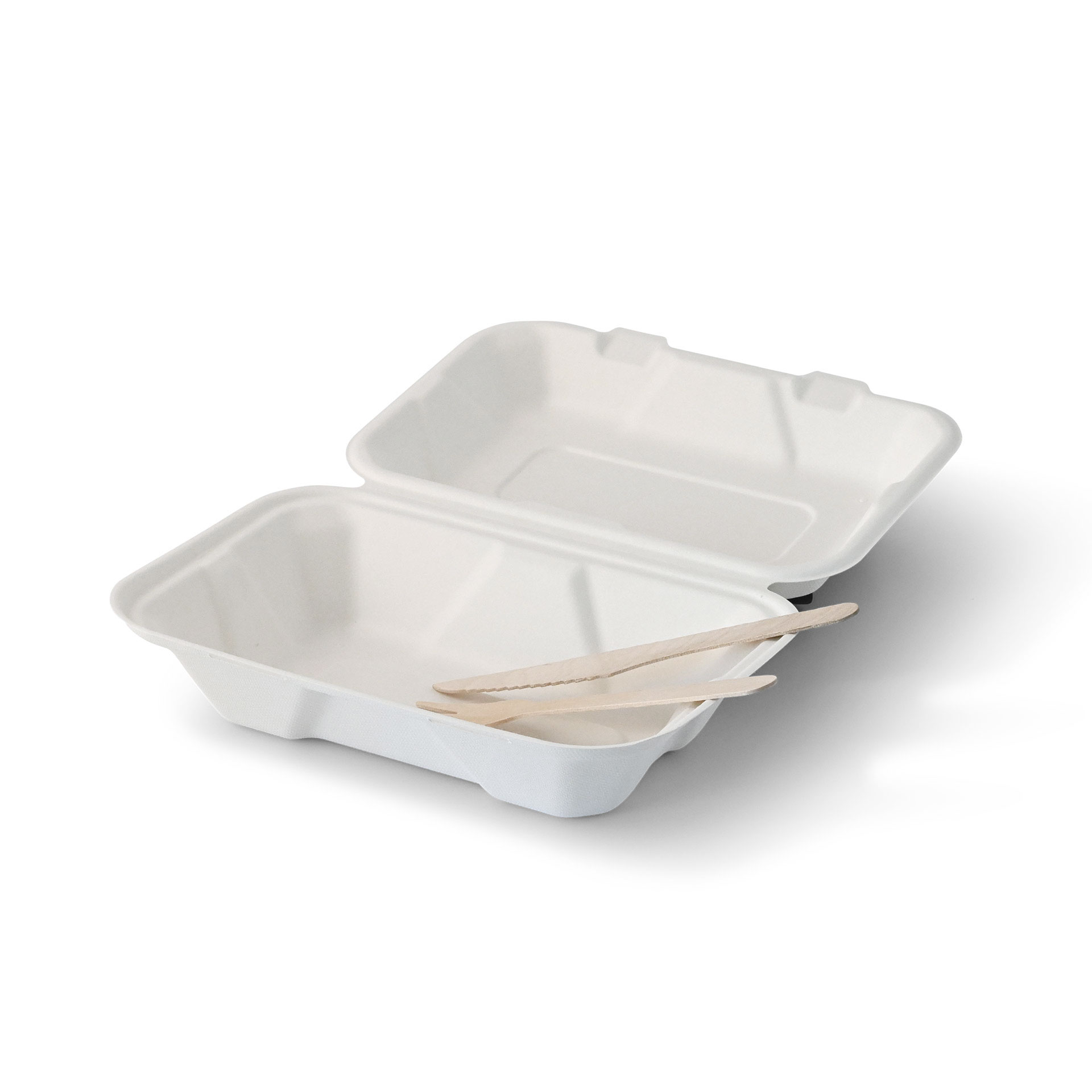 Take-away Boxen aus Zuckerrohr 23 x 15,5 x 7,5 cm, rechteckig