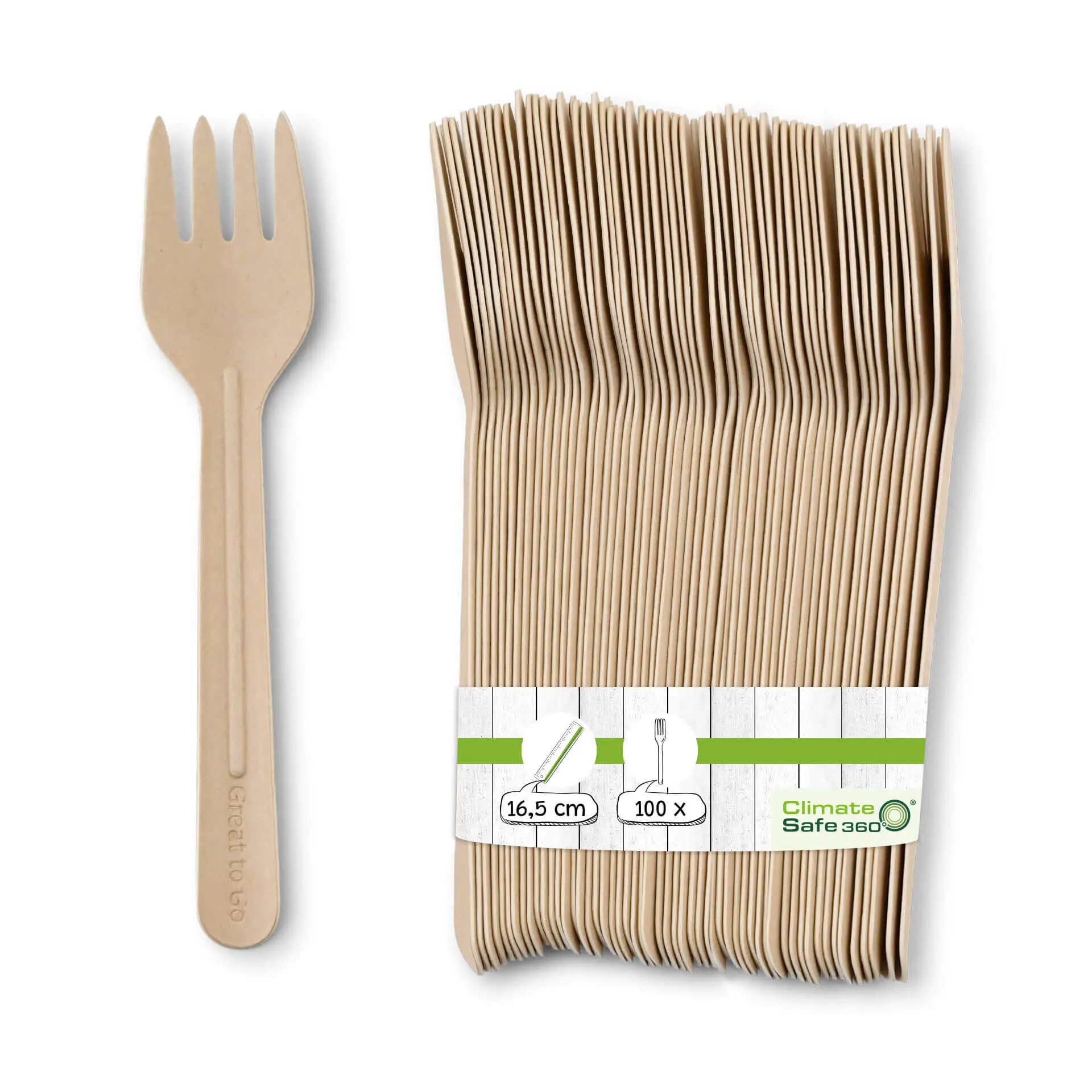 Paper forks 16,5 cm, kraft