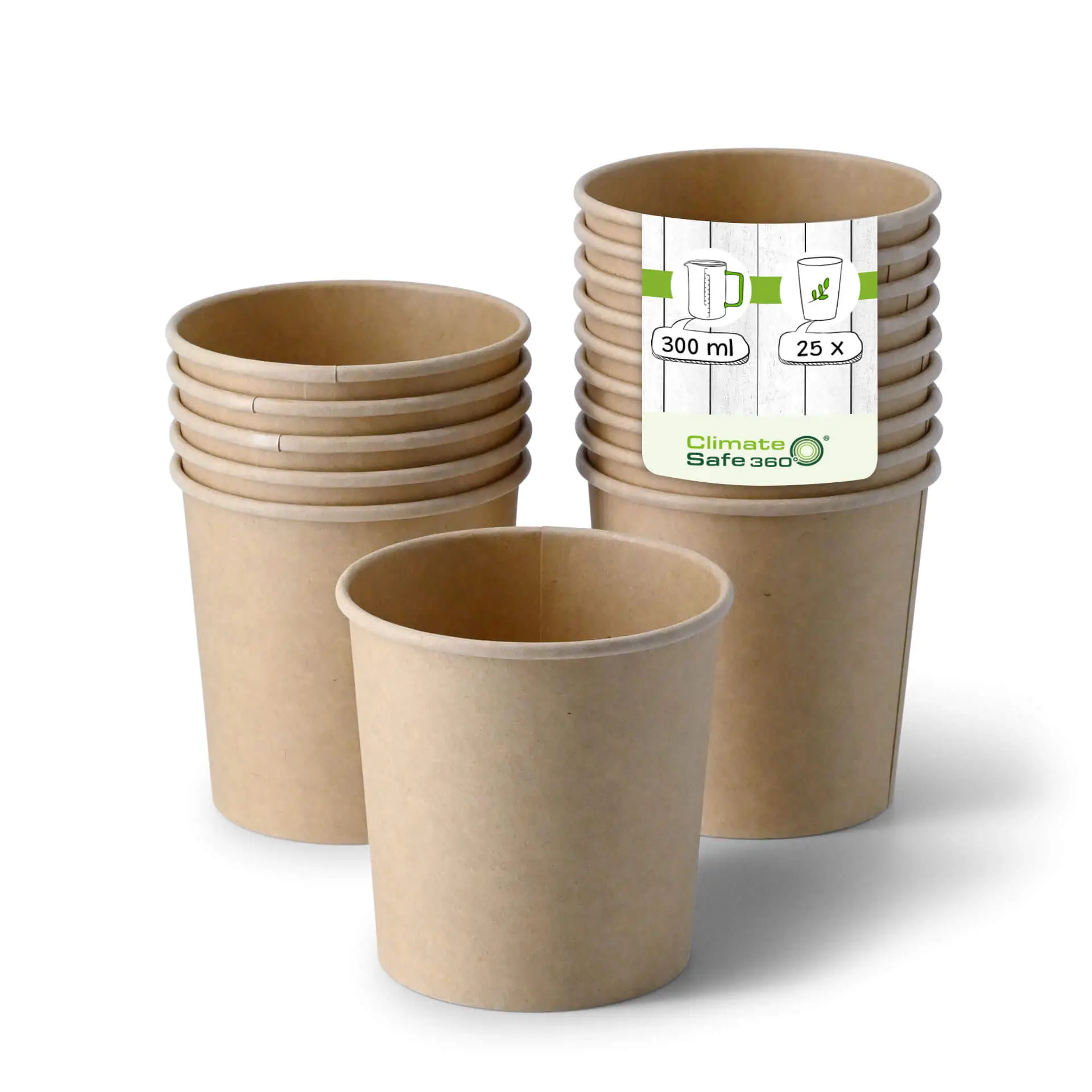 Soup cup to go made of cardboard 300 ml / 12 oz, Ø 90 mm, brown