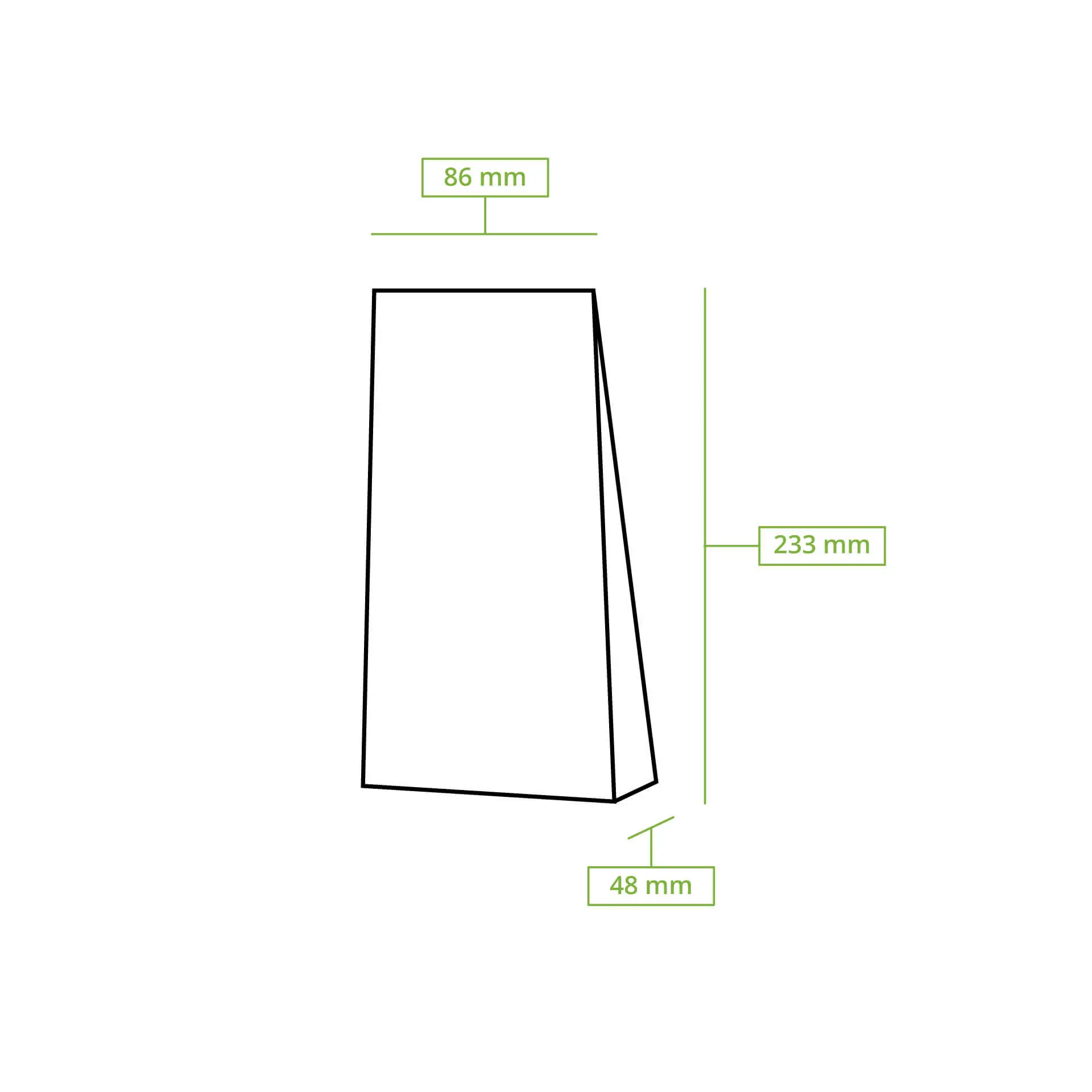 Blockbeutel S, 9 x 4,5 x 23,5 cm, PP-Folie, braun, Clipband, Kraftpapier