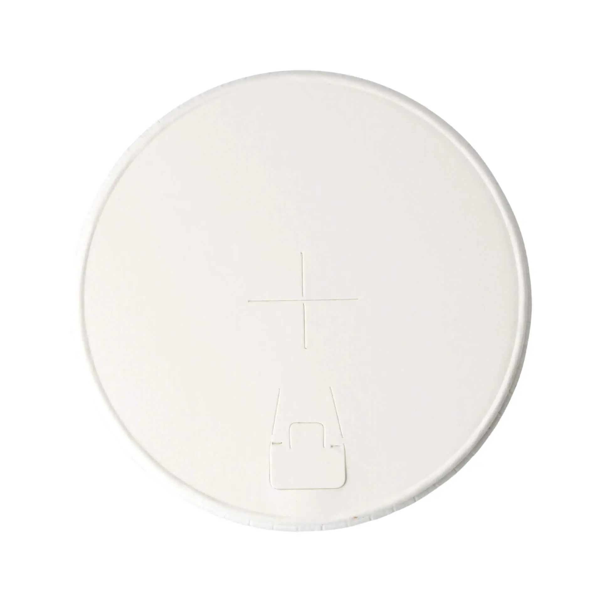 Paper-lids Ø 90 mm, white, drinking + straw hole