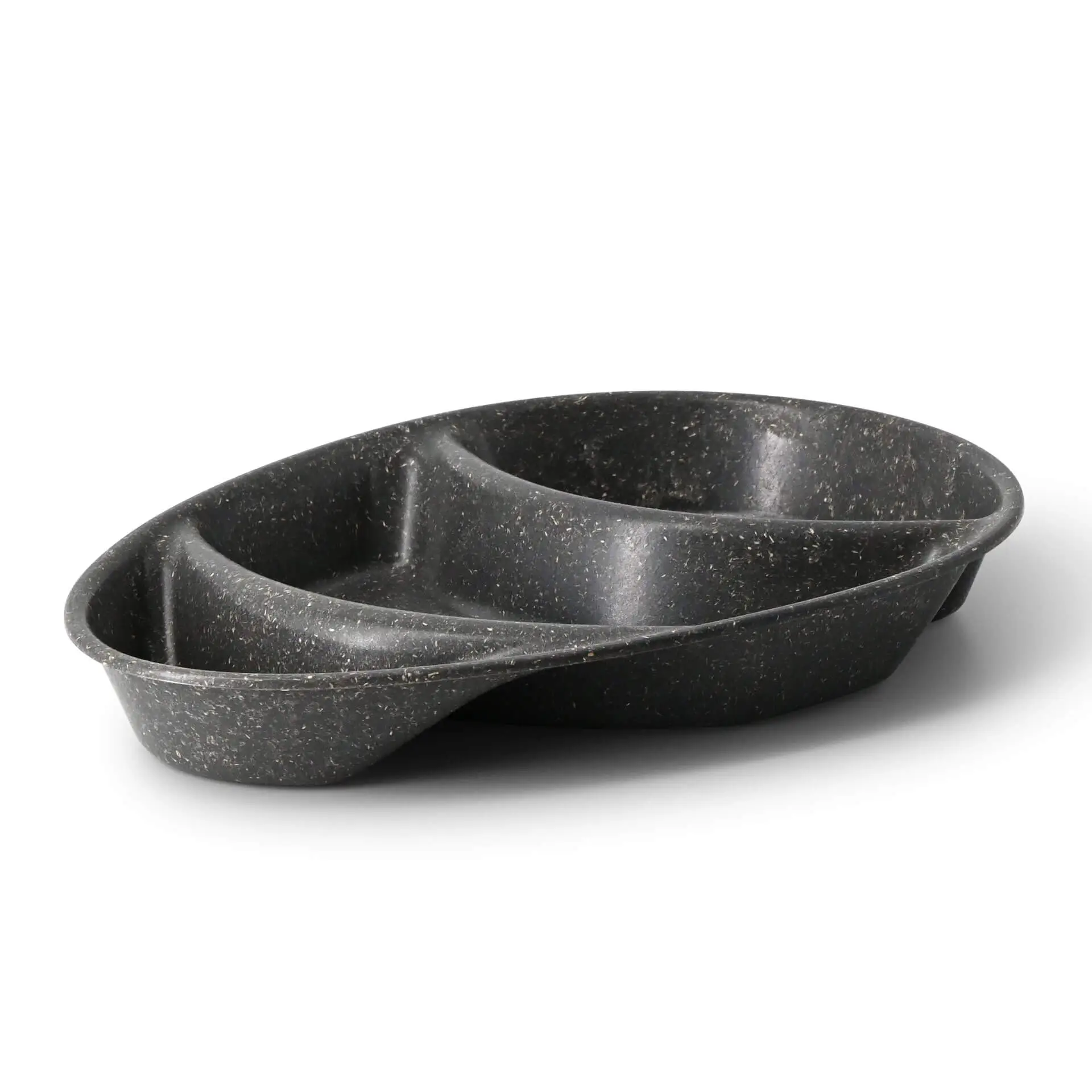 Reusable divided plates "merways Plate" 27.5 × 20 × 3.5 cm, 3 compartments, teardrop, pepper / grey