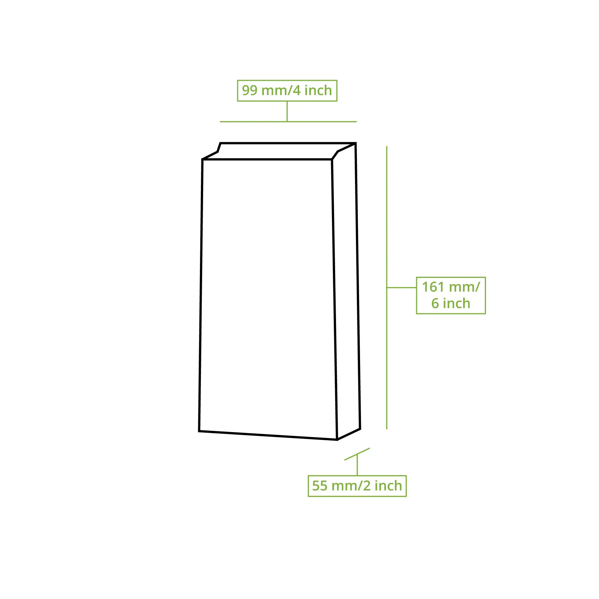 Blockbeutel M, 11 x 6 x 23,5 cm, braun, Kraftpapier