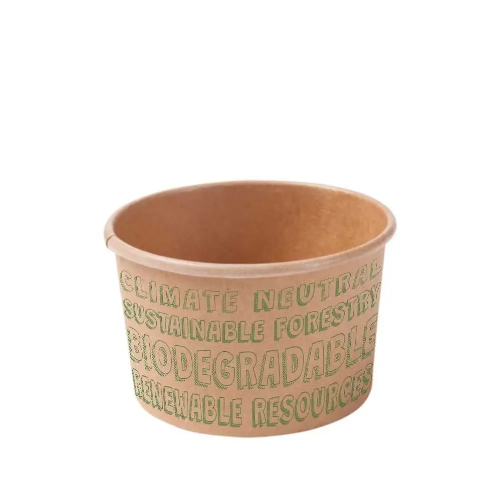 Paper- ice-cream cups 150 ml / 6 oz, unbleached, EcoUp