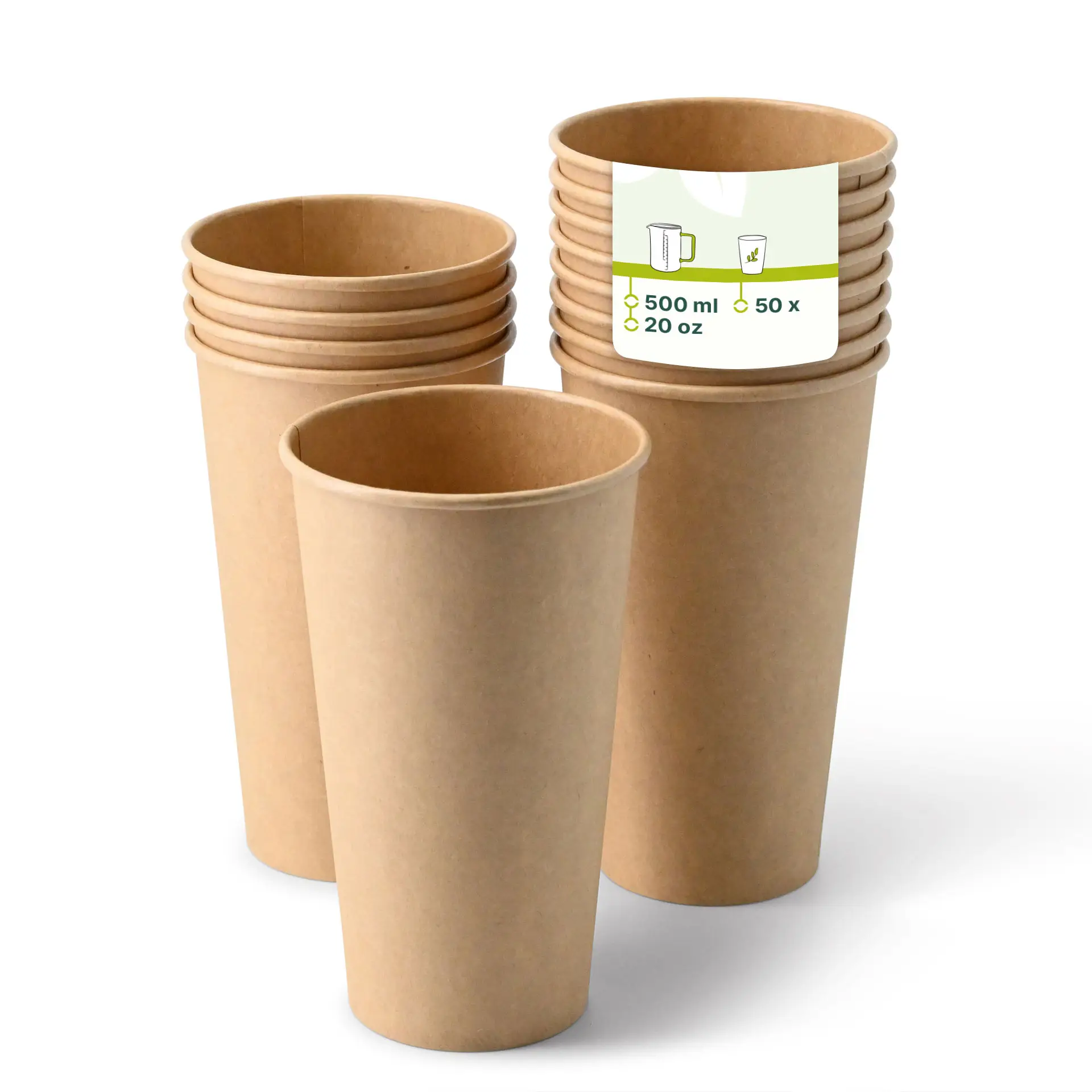 20 oz Paper cups single wall, Ø 90 mm, kraft