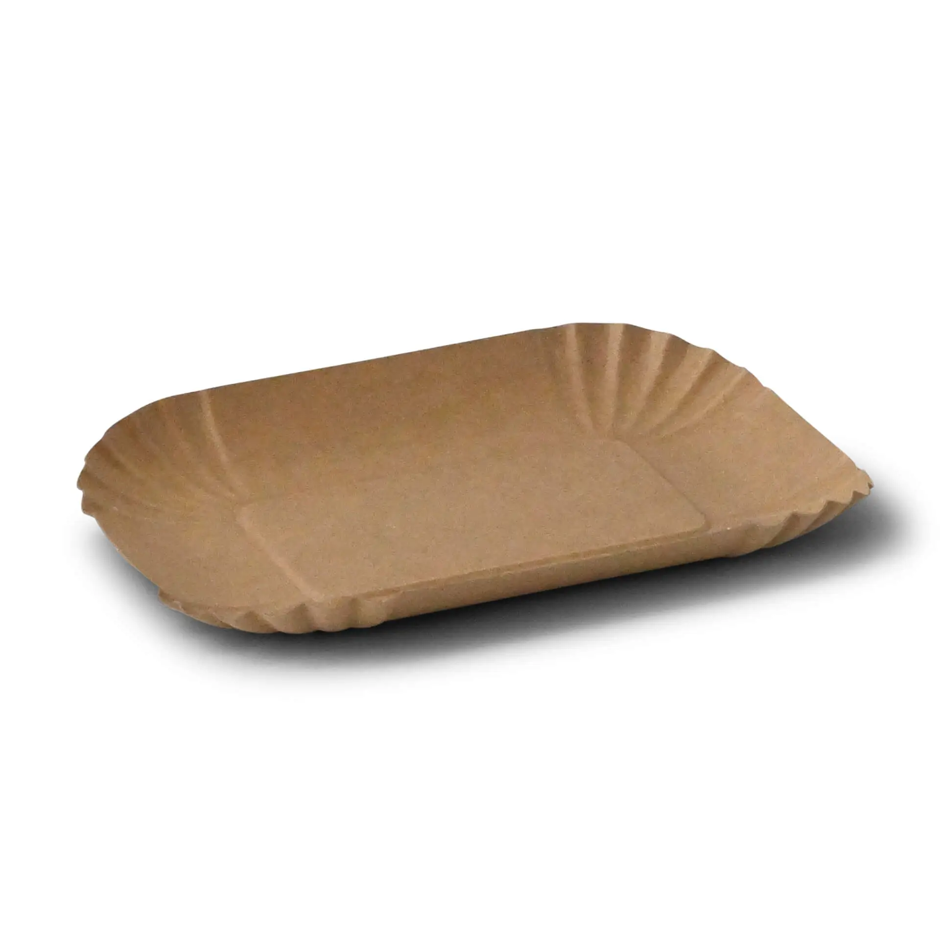 Paper food trays 18 x 13 x 3 cm, kraft, rectangular