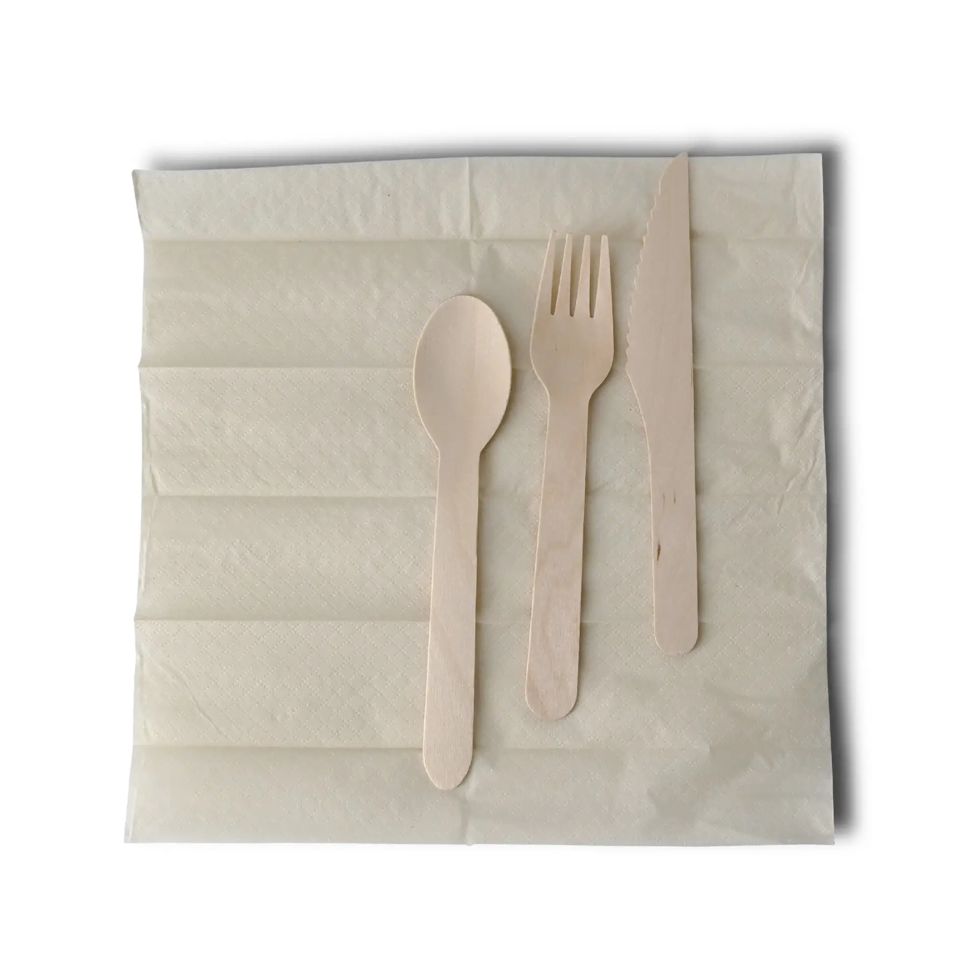 Cutlery Sets Made of Wood – Knife, Fork, Spoon, Napkin