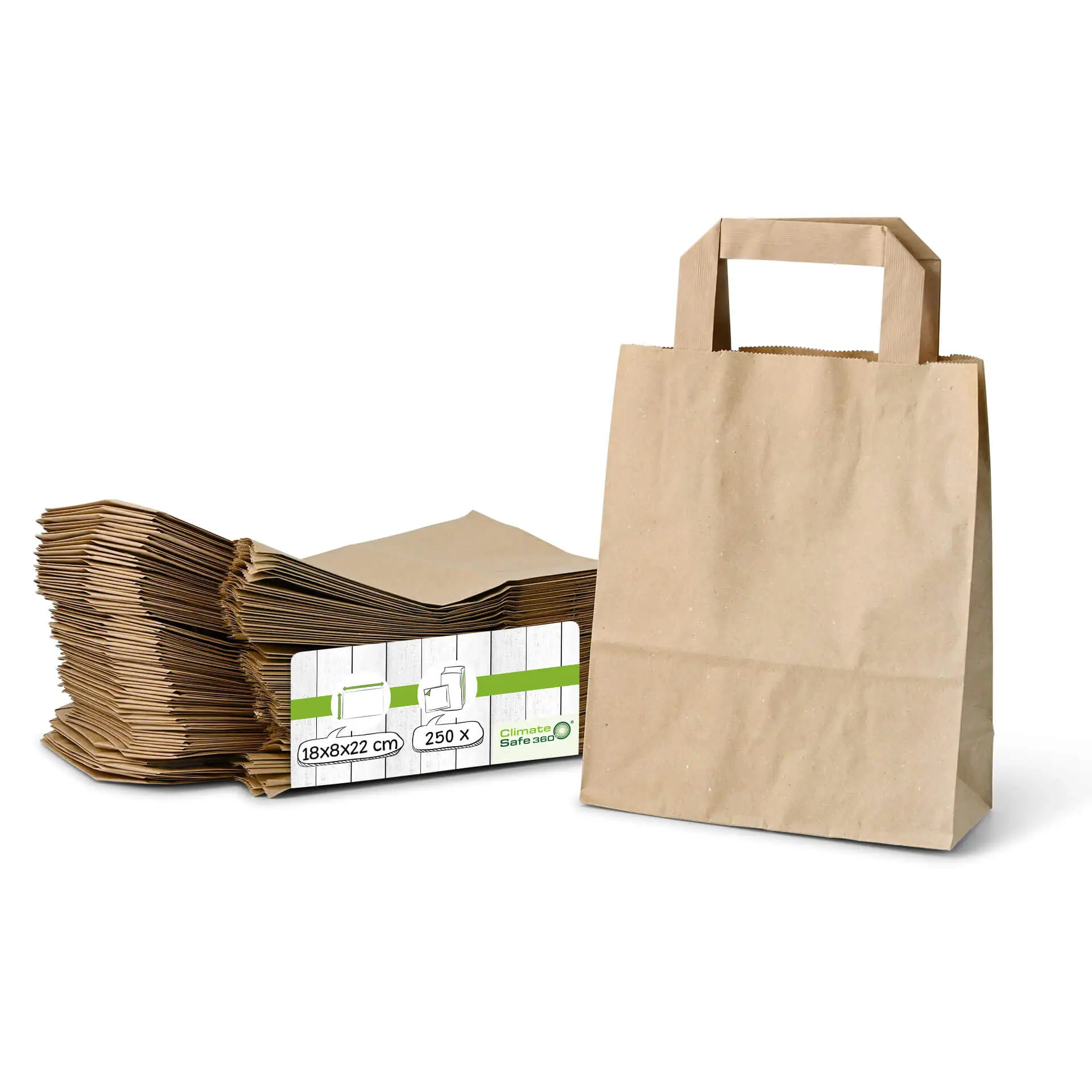 Recycling paper-carrier bags S, 18 x 8 x 22 cm, brown