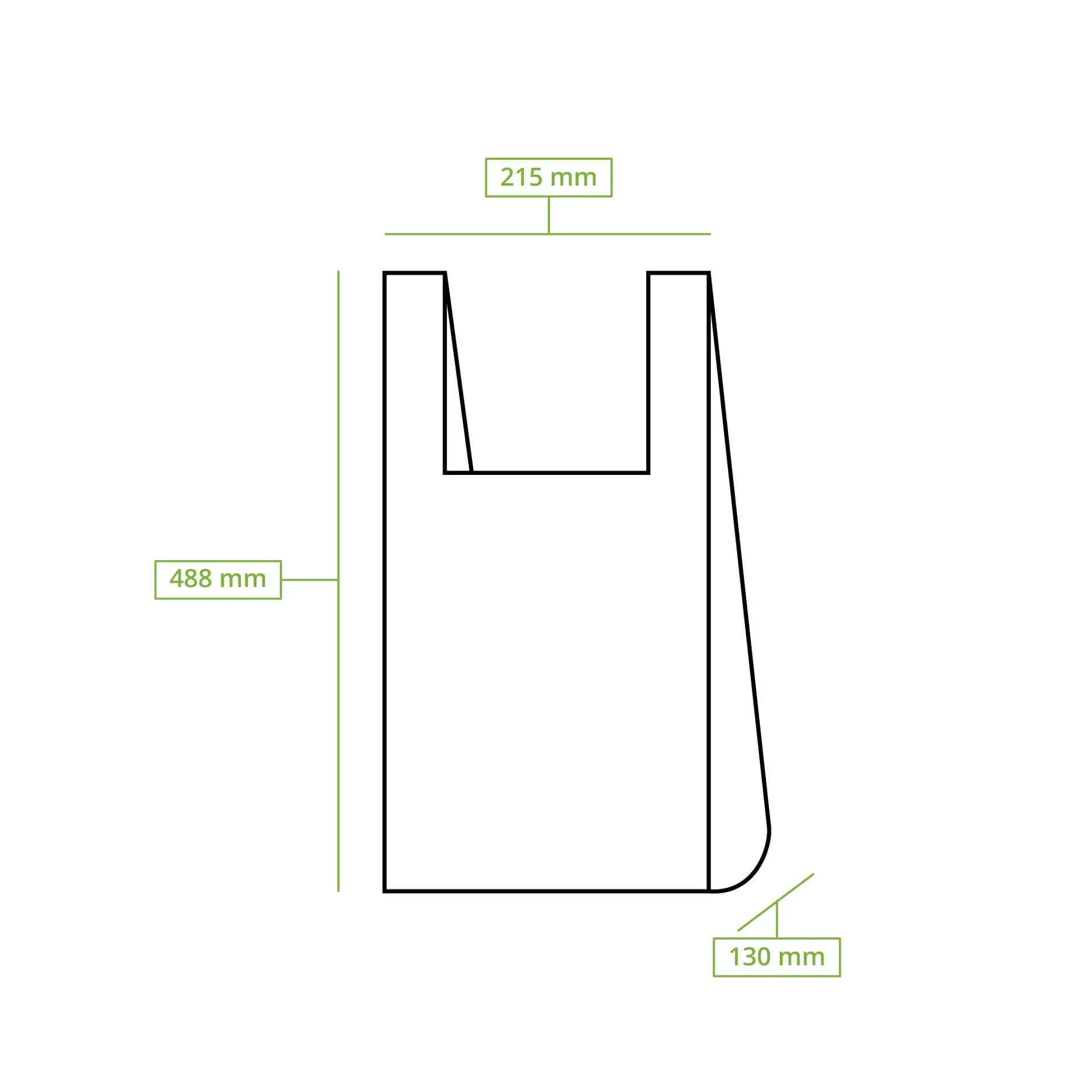 Mater-Bi®-Knotenbeutel 22 + 13 x 50 cm, 200 St. auf Rolle