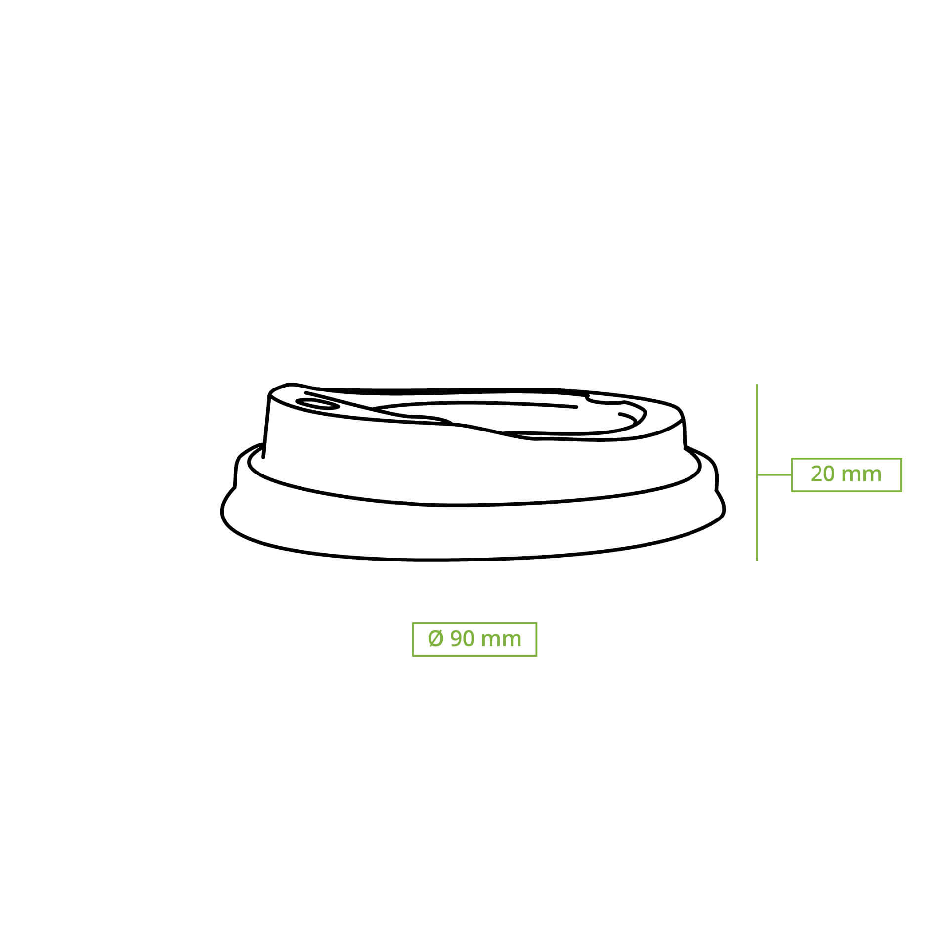 CPLA-Deckel Ø 90 mm, schwarz, Trinköffnung
