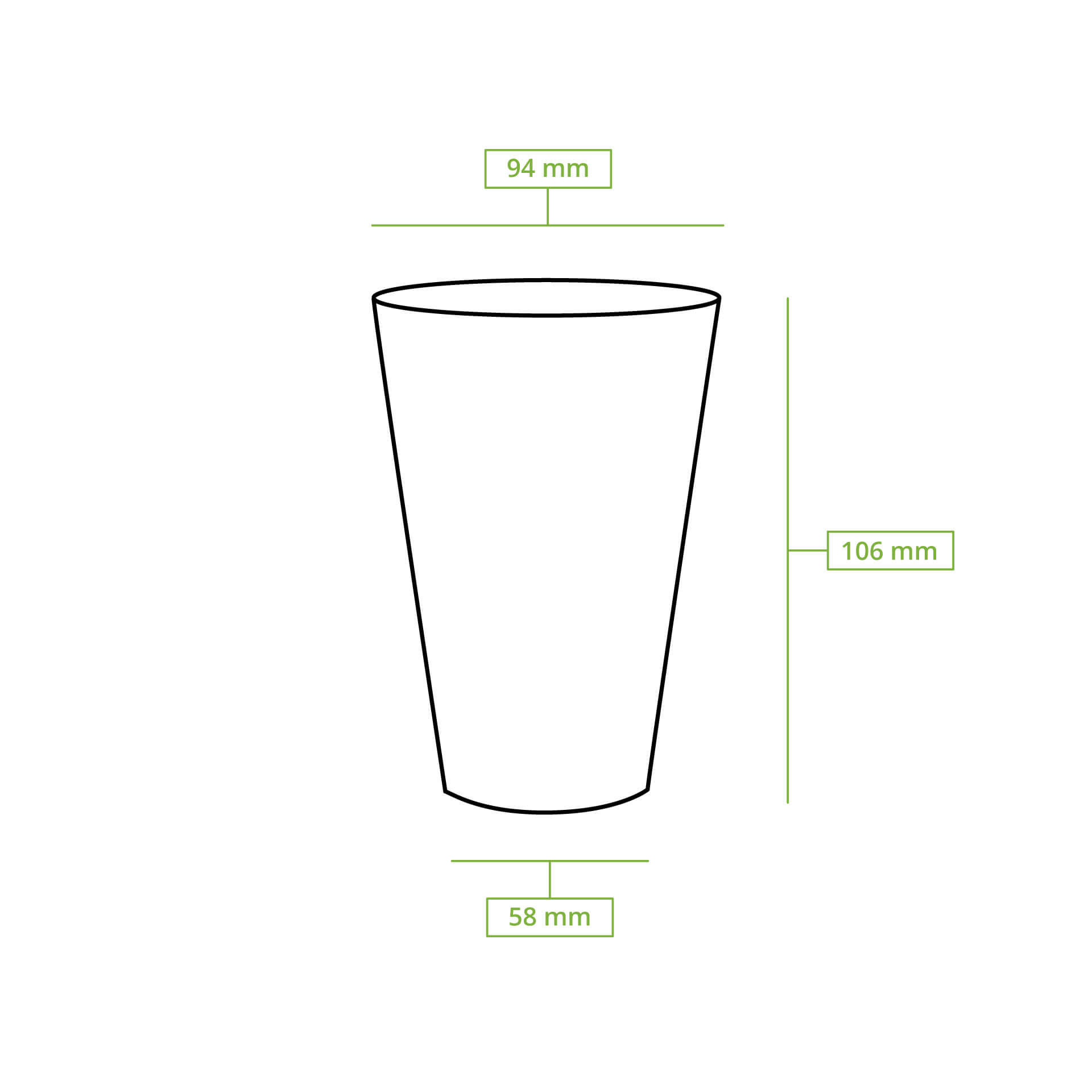 PLA-Klarbecher 300 ml / 12 oz, Ø 95 mm