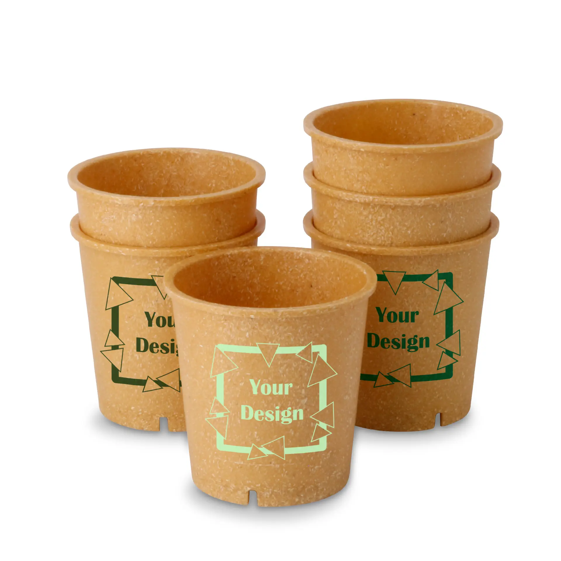 14 oz Ø 95 mm Printed reusable cups "merways Cup", caramel / brown