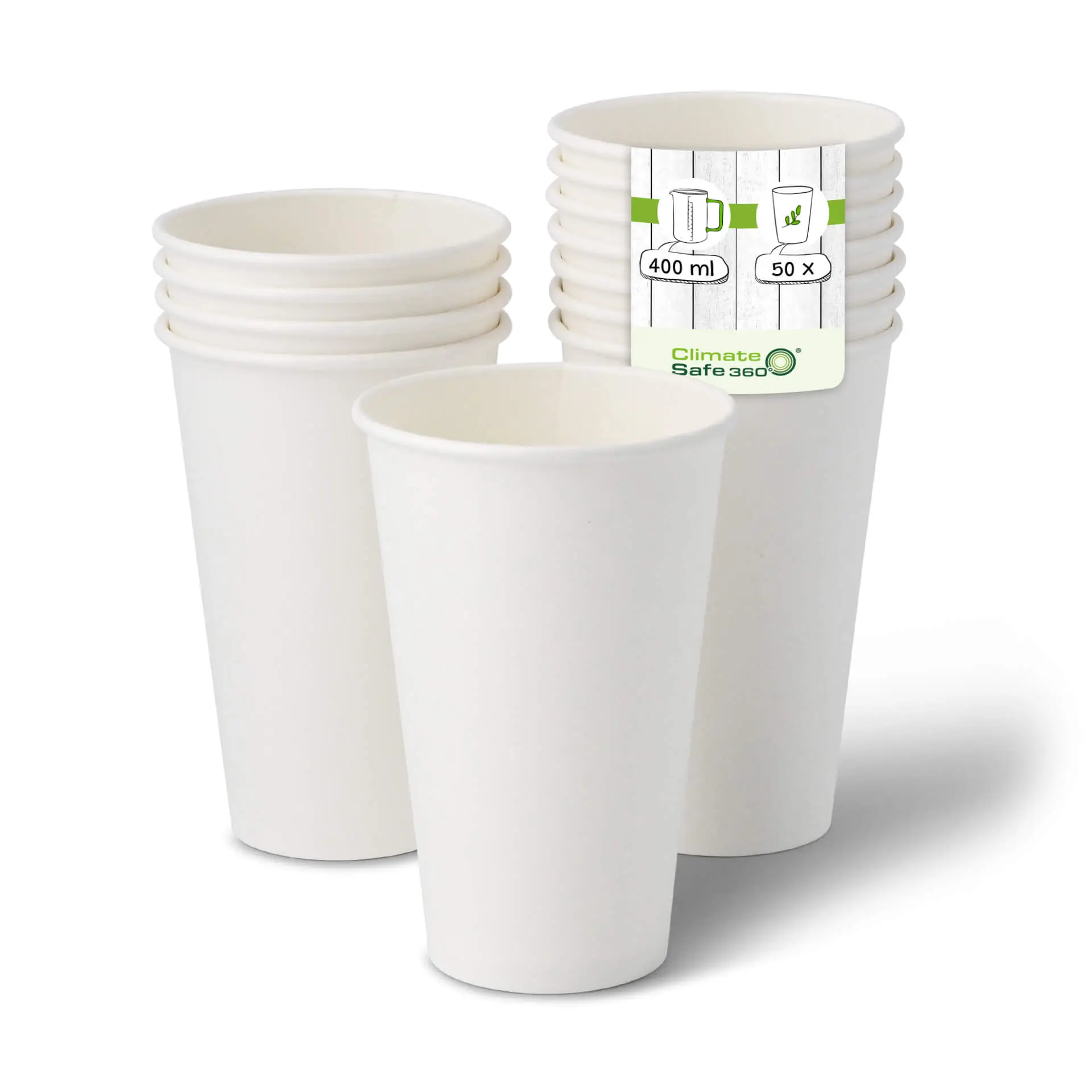 Pappbecher 400 ml / 16 oz, Ø 90 mm, weiß