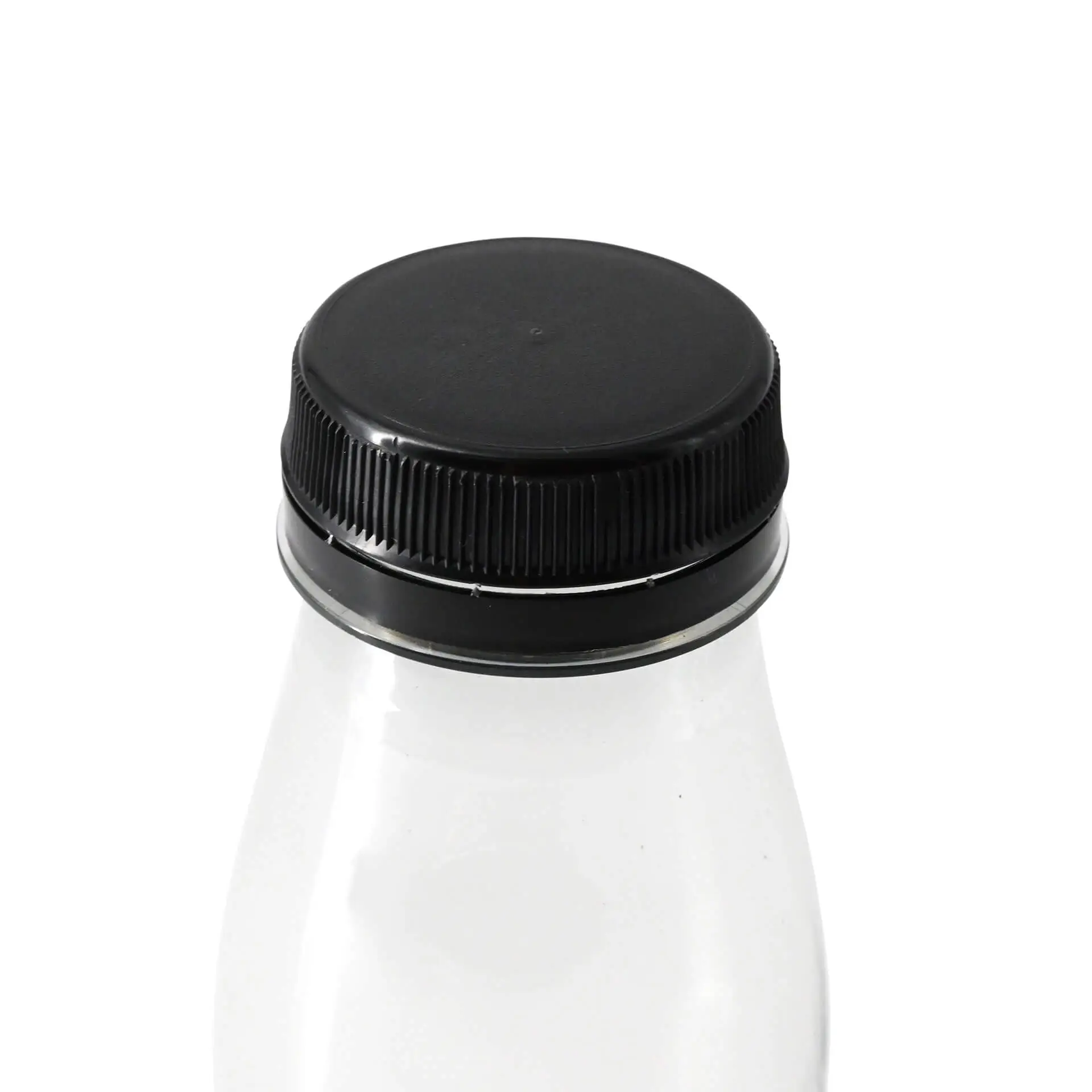 250 ml / 9 oz rPET-bottles, clear, black lid