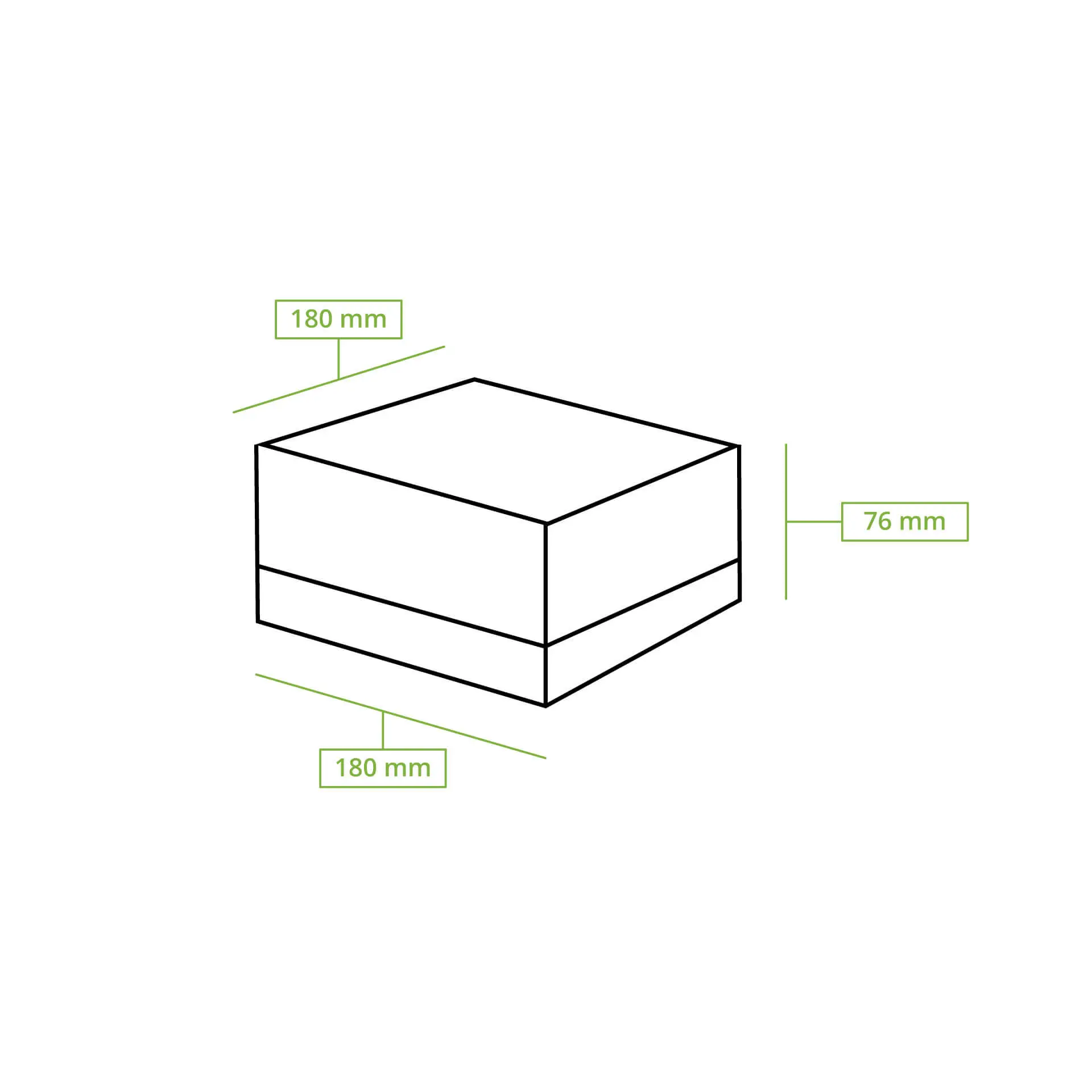 Pastry boxes 18 x 18 x 7.5 cm, cellulose window, white