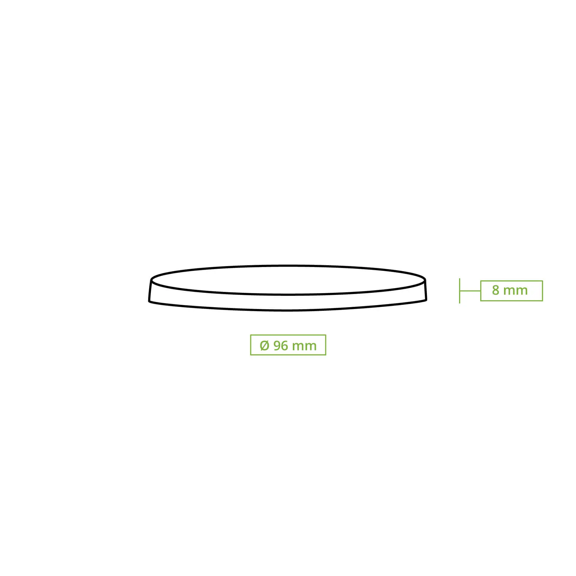 PLA Flat Lid Ø 96mm, straw hole