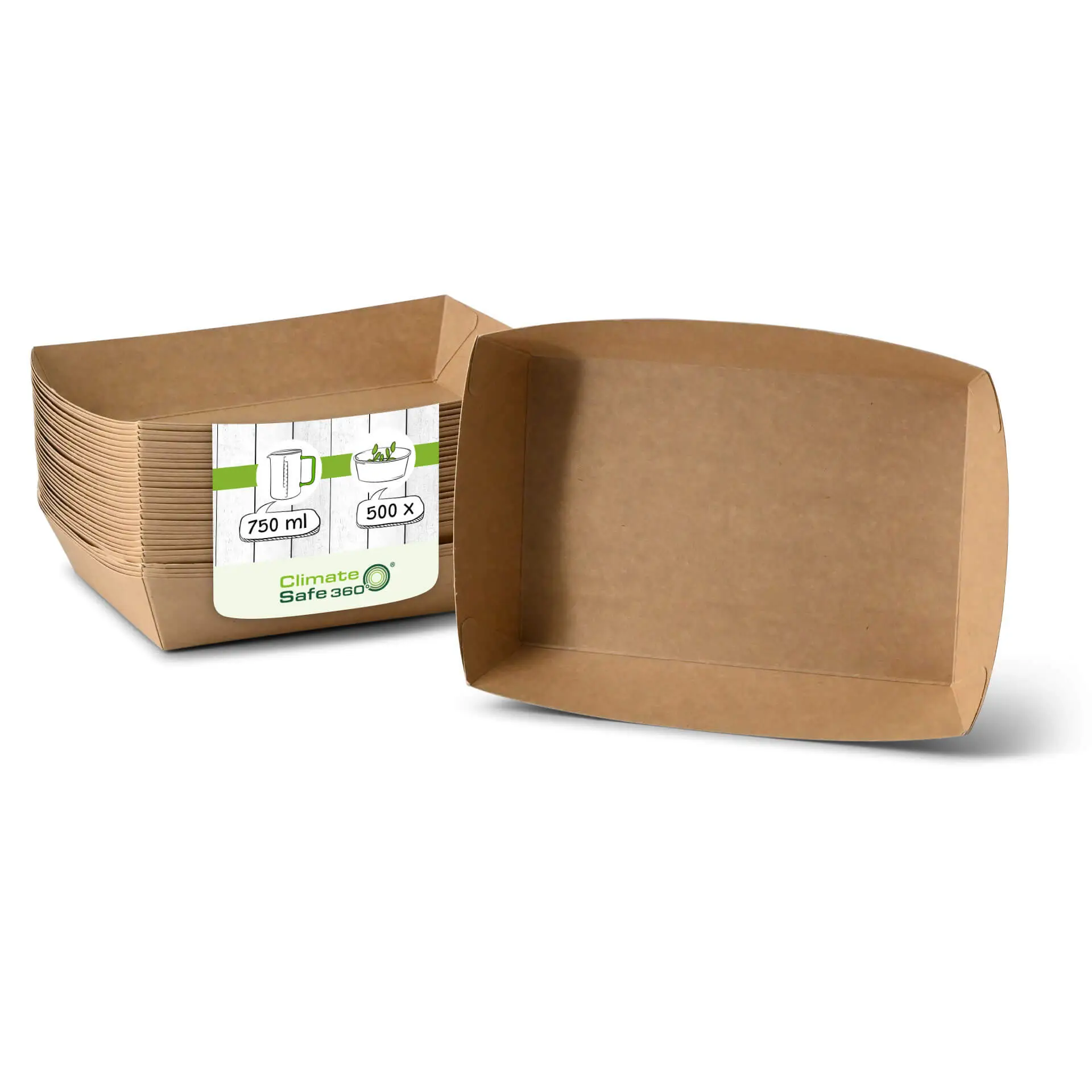 Cardboard-trays 750 ml, brown