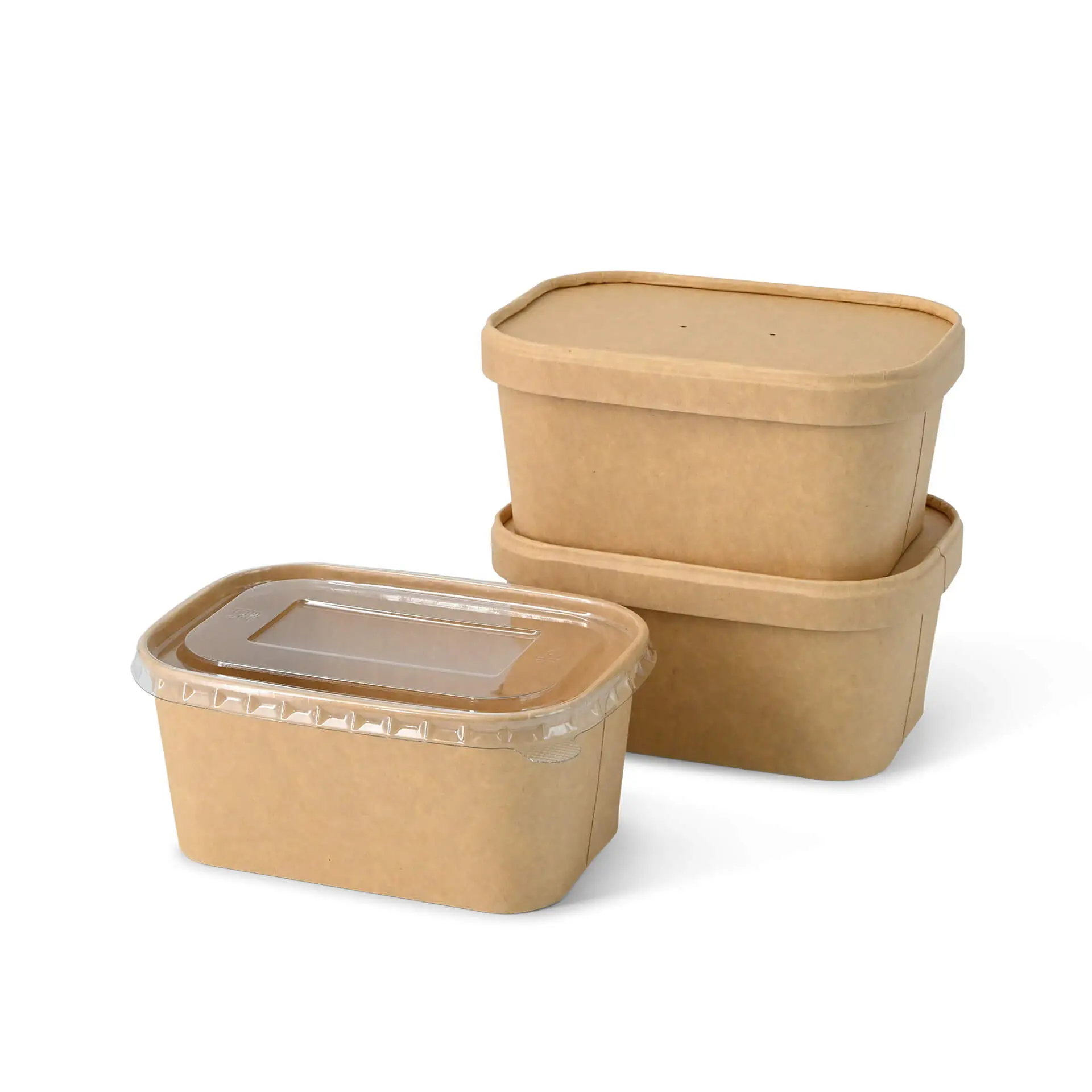 Cardboard-bowls 1000 ml, 17,5 x 12,5 x 7,5 cm, brown, rectangular