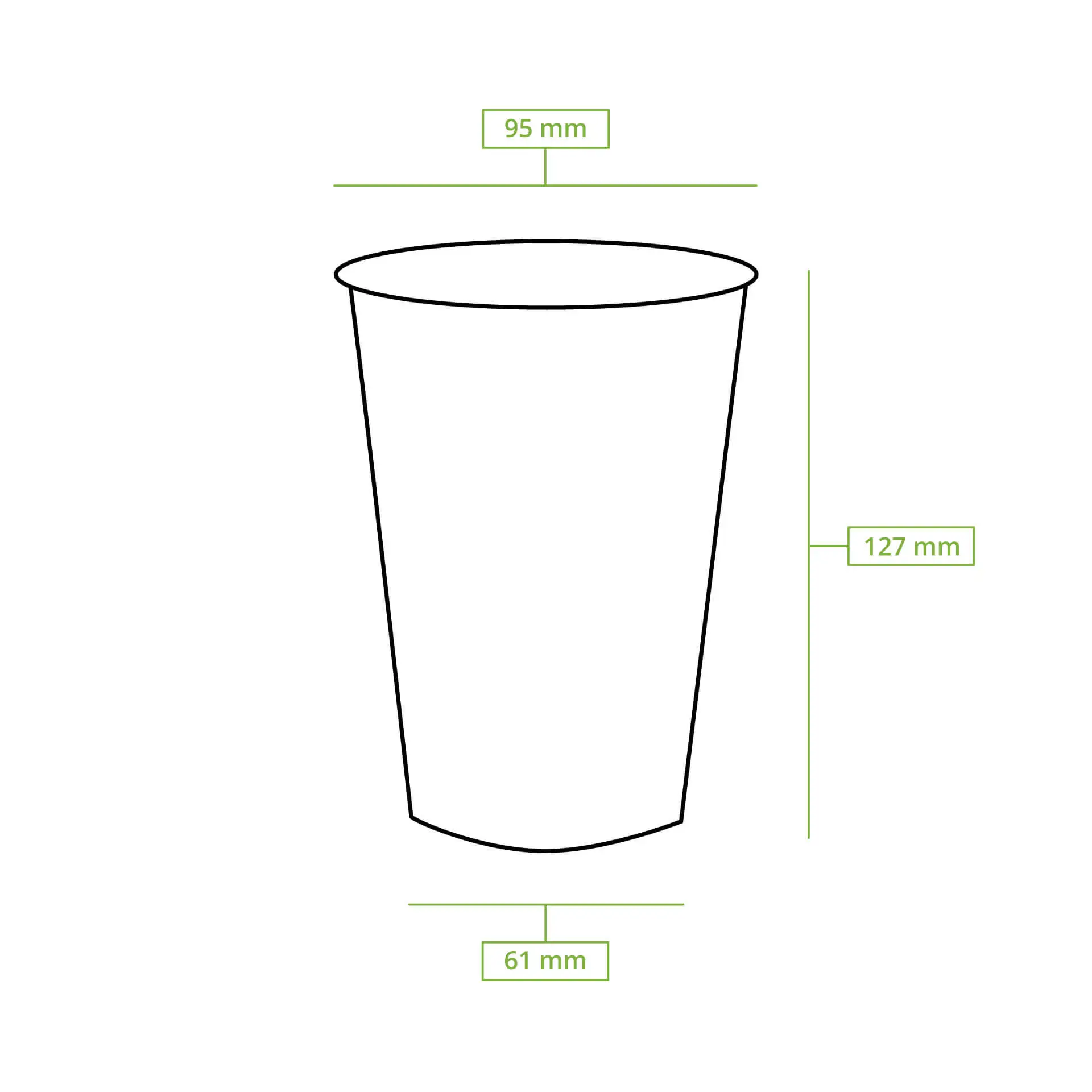 16 oz rPET clear cups, Ø 95 mm