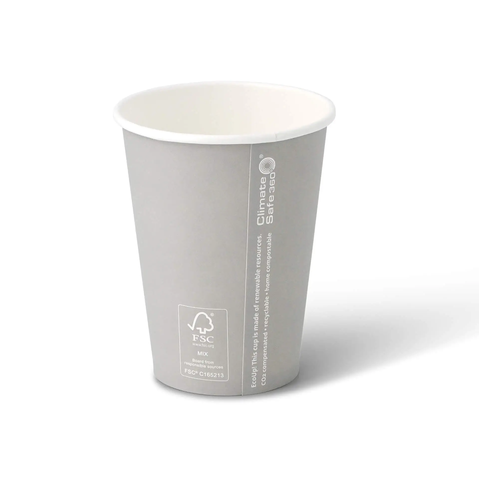 Paper cup Winter "Snowflake" 300 ml / 12 oz, Ø 90 mm, grey