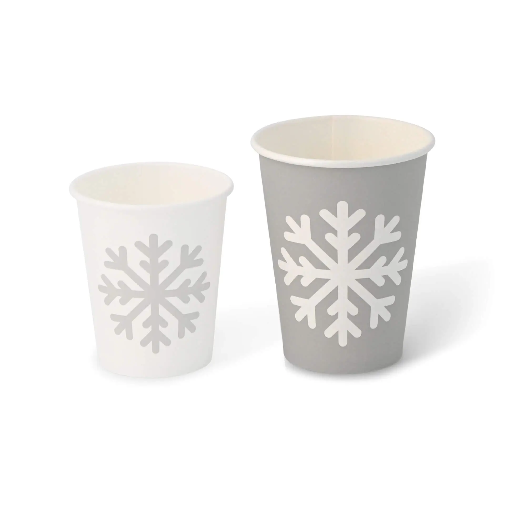 Paper cup Winter "Snowflake" 300 ml / 12 oz, Ø 90 mm, grey