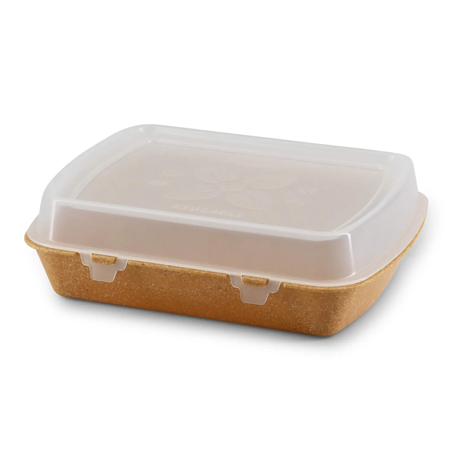 Reusable menu-containers merways-Box 24,5 x 20 x 4,5 cm, HP4, caramell / brown