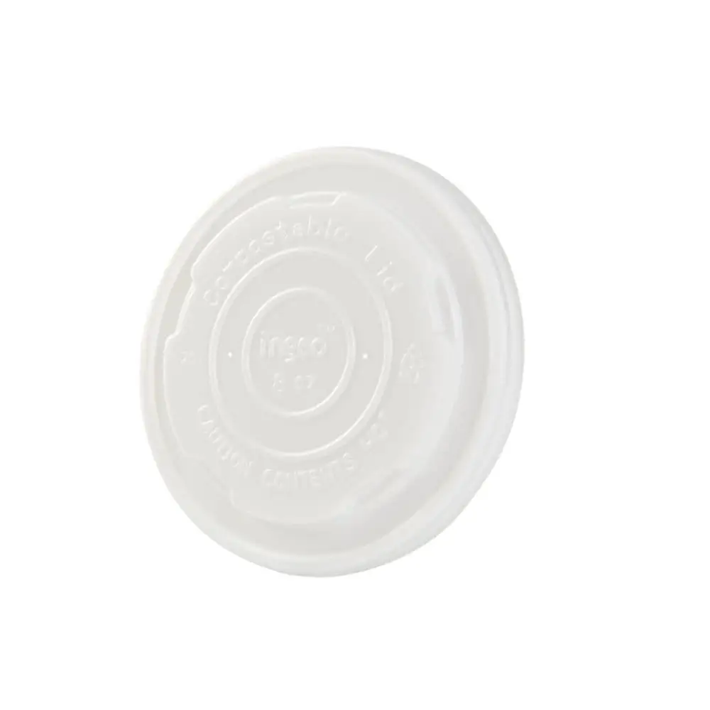 CPLA-flat lids Ø 90 mm, white (for universal cups)