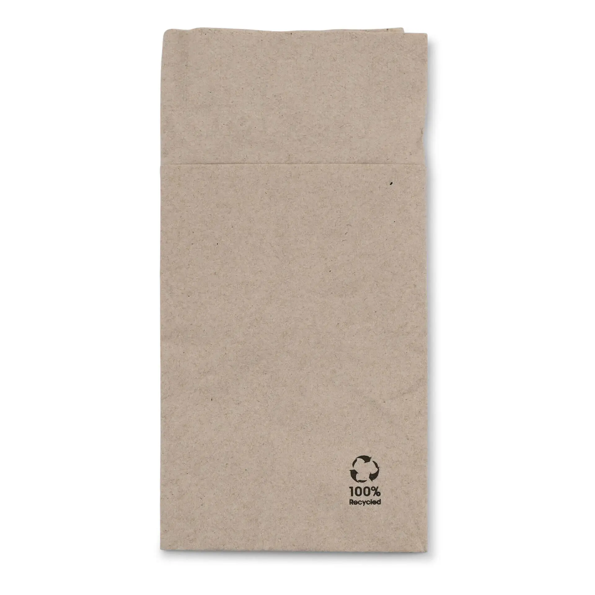 Cutlery napkins made of recycled paper 10 x 19.5 cm, 2-ply, unbleached