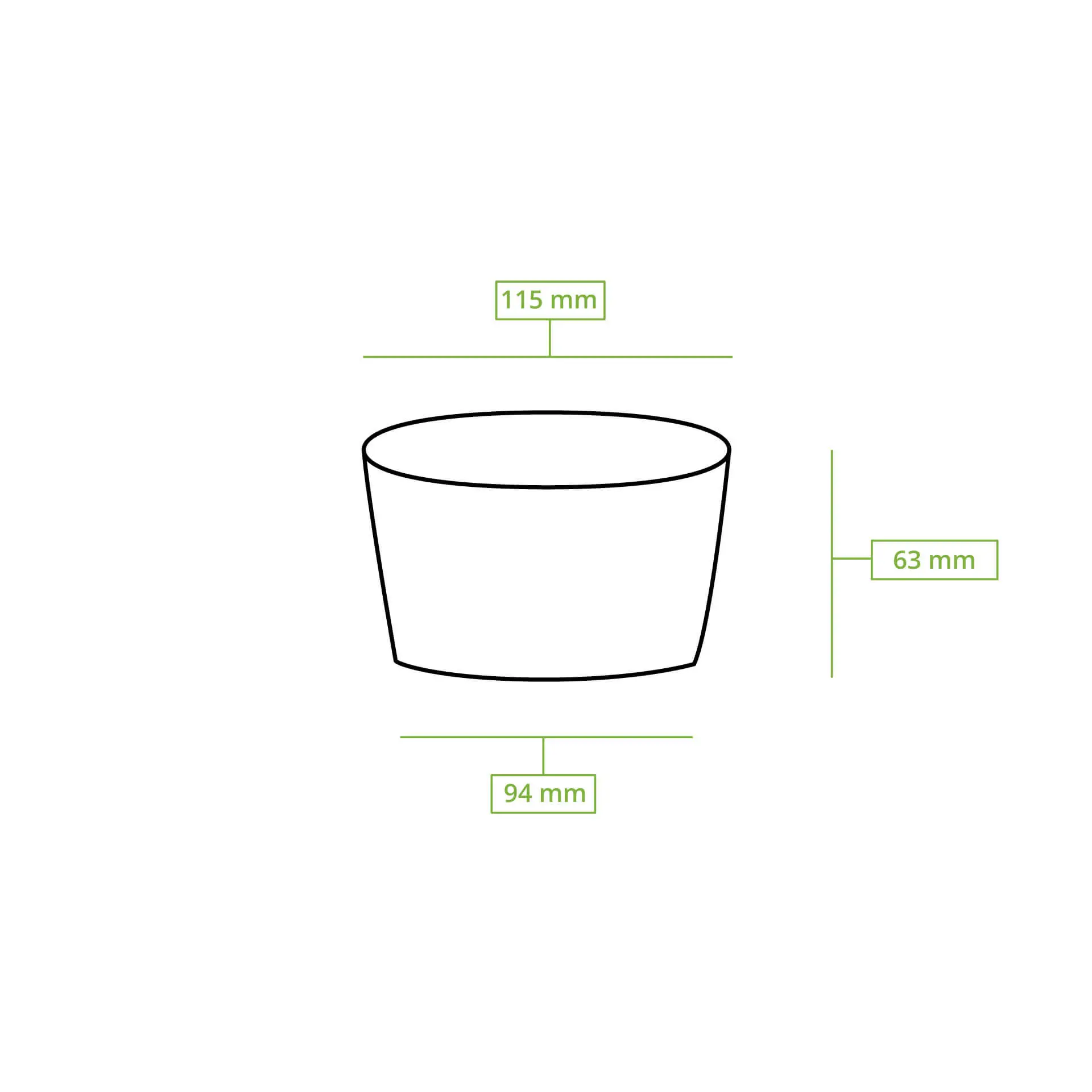 Cardboard-universal cups 300 ml / 12 oz, Ø 115 mm, "EcoUp©"-icons