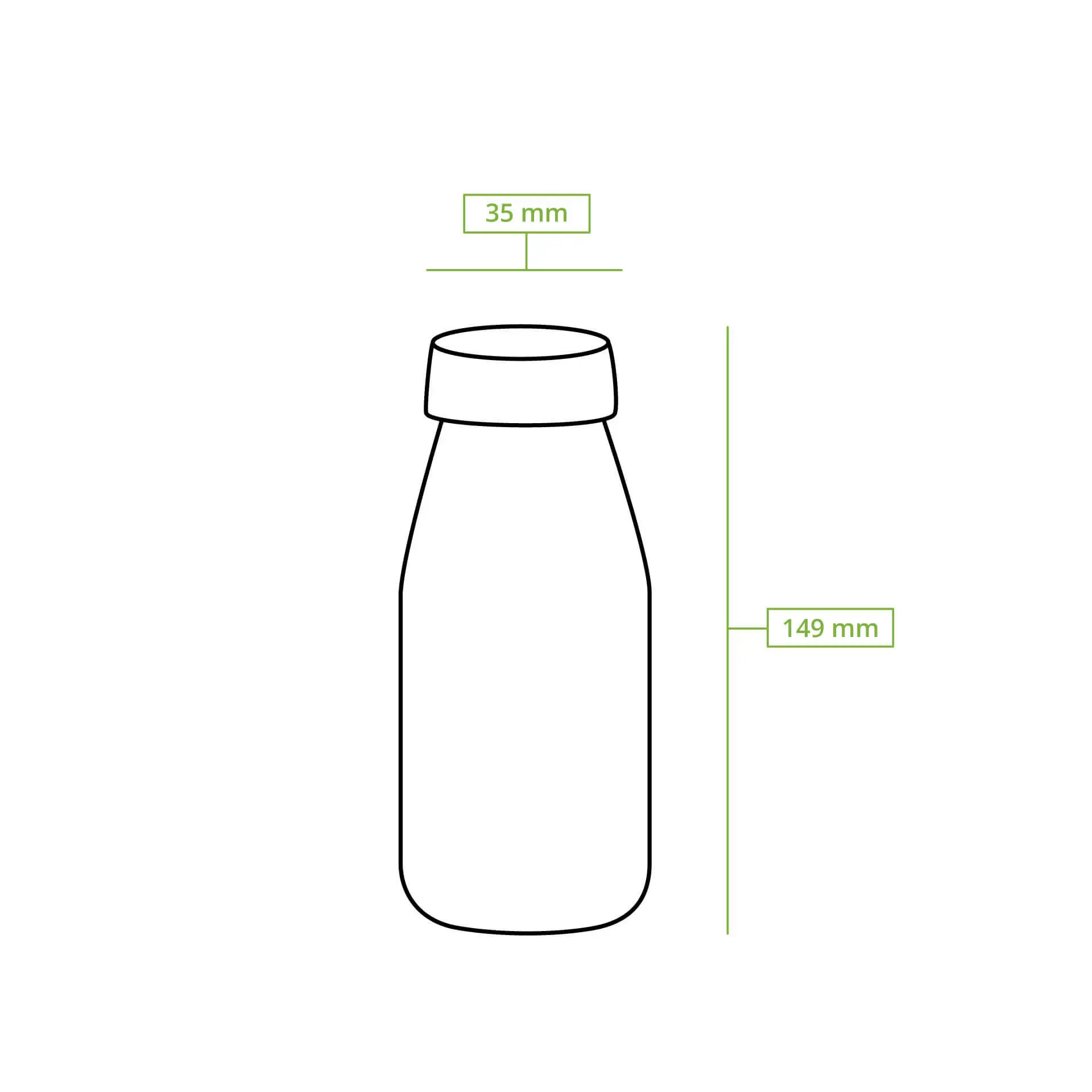 250 ml / 9 oz rPET-bottles, clear, black lid