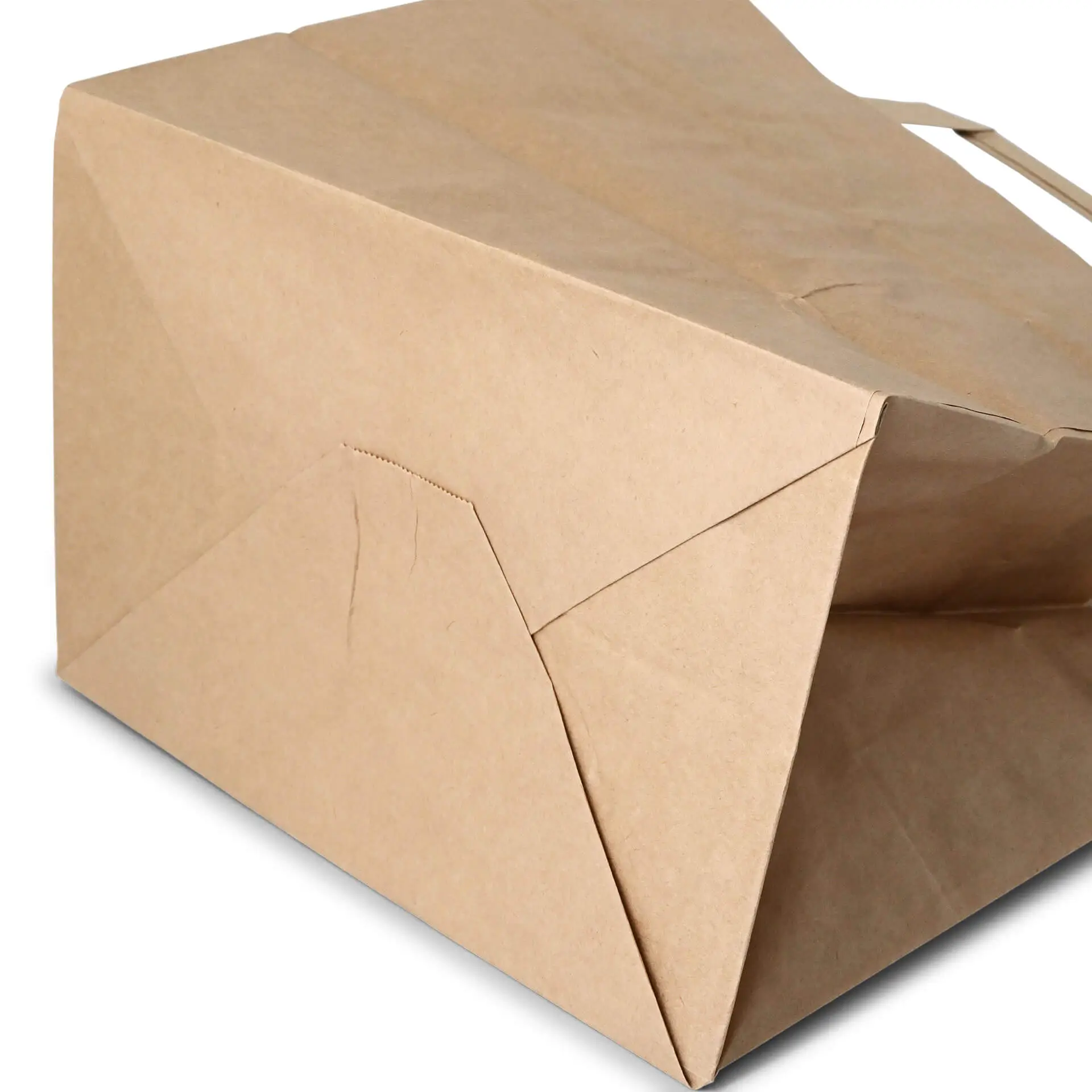 Recyclingpapier-Tragetaschen L, 26 x 17 x 25 cm, braun, breiter Boden  