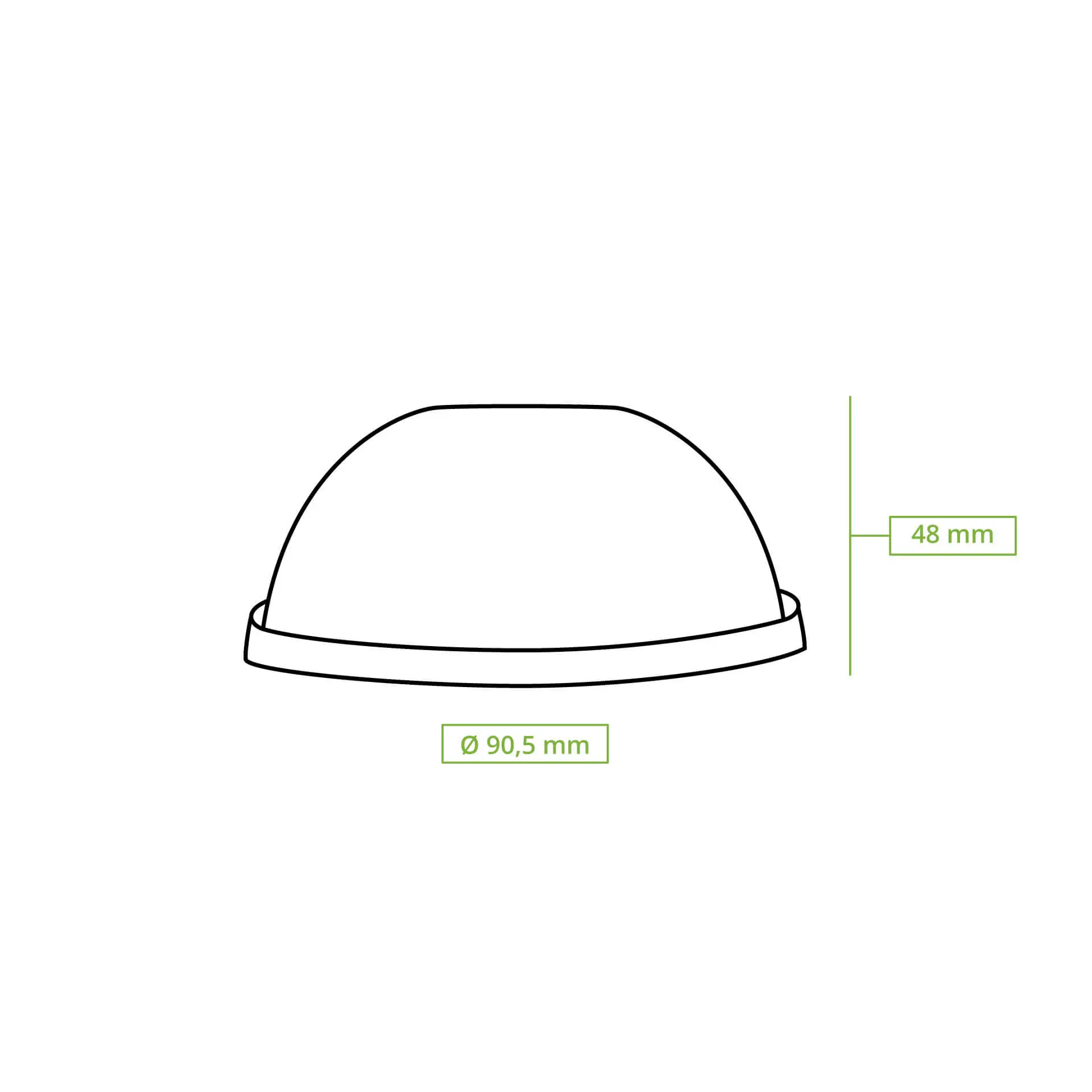 rPET dome lids Ø 90,5 mm, closed