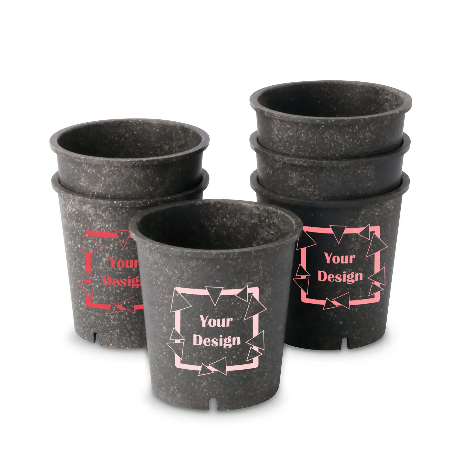 14 oz Ø 95 mm Printed reusable cups "merways Cup", pepper / grey