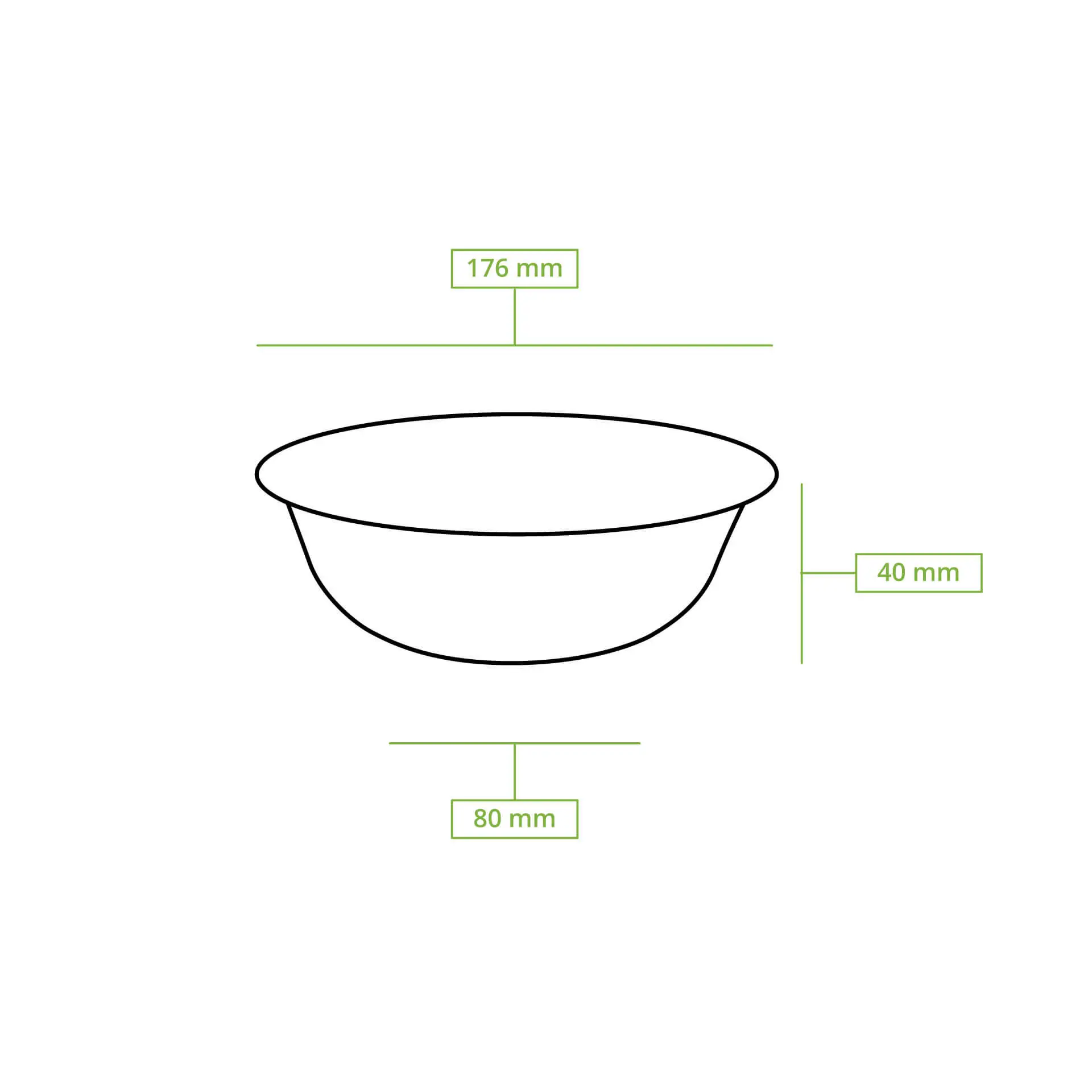 400 ml, Sugarcane bowls, round