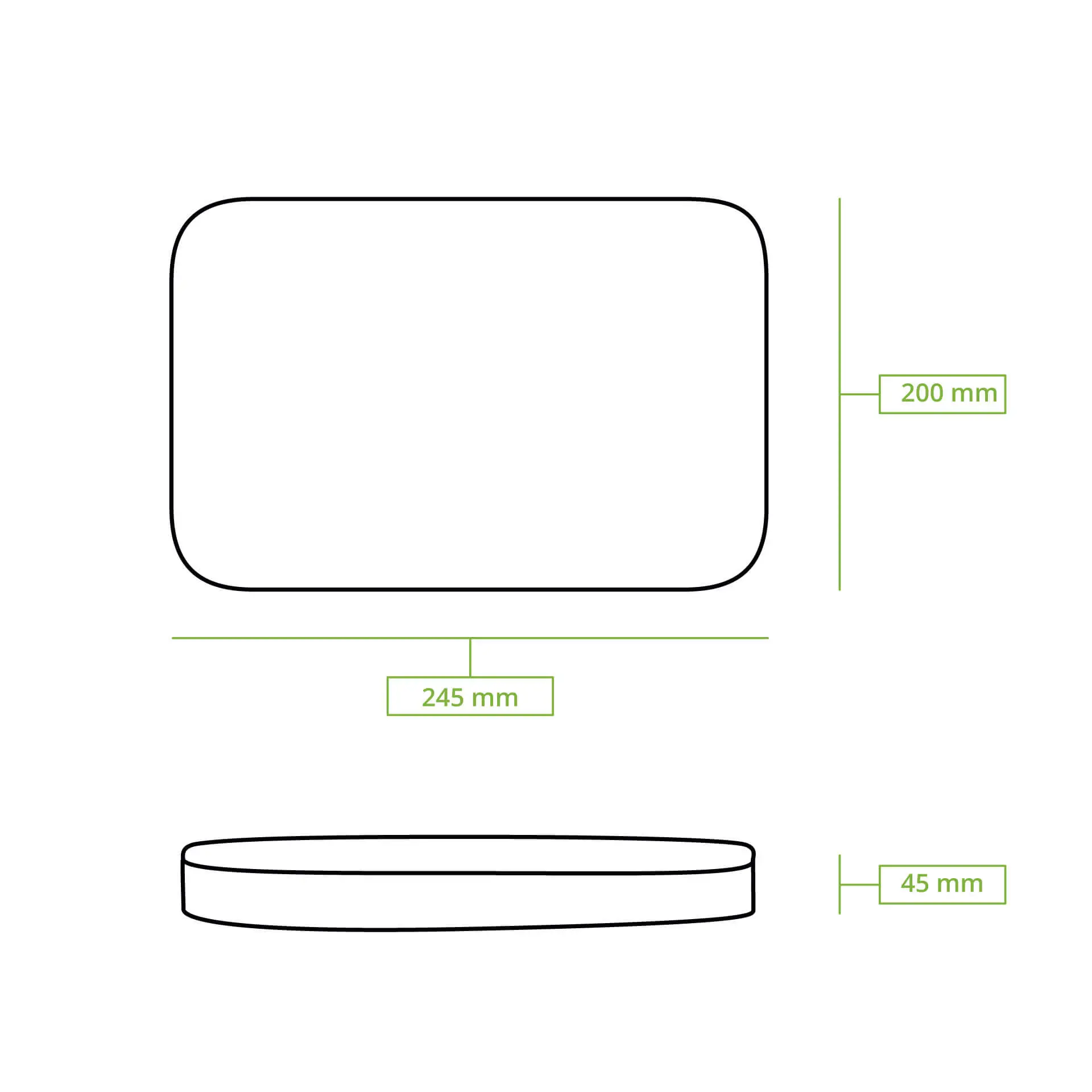 Reusable lids "merways Box" 24.5 x 20 x 4.5 cm, PP, grey