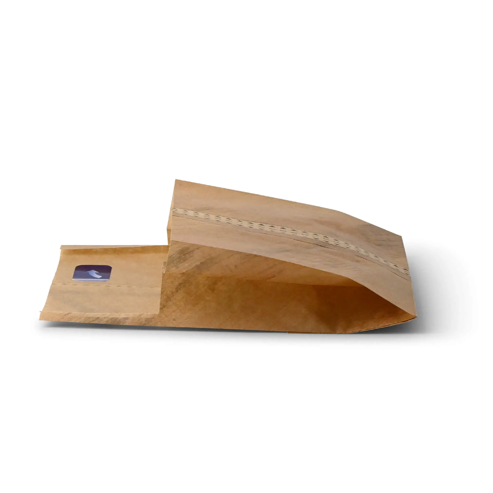 Paper-burger bag 15 x 16.5 x 8.5 cm, kraft, with adhesive seal